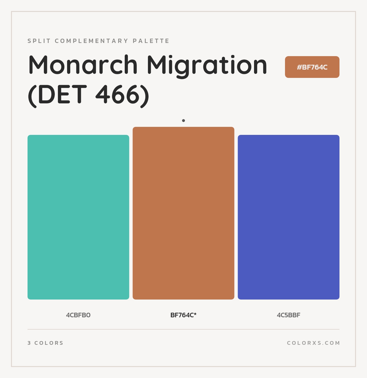 Monarch Migration (DET 466) - Split-Complementary Color Palette