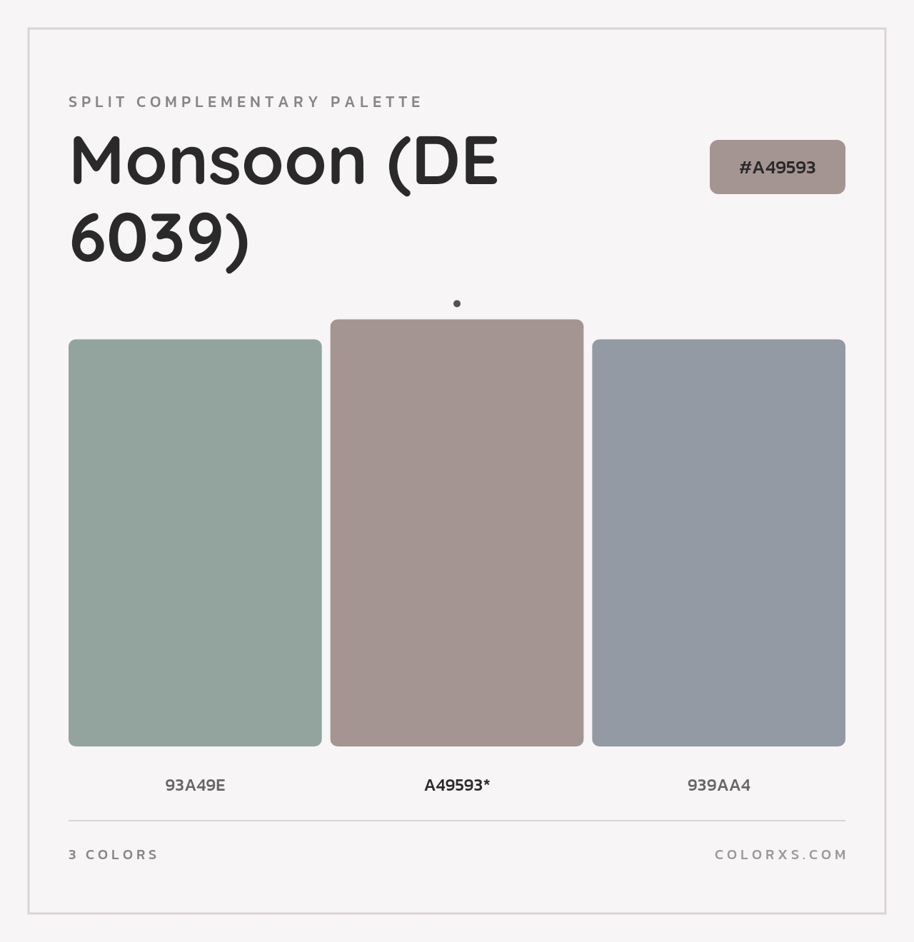 Monsoon (DE 6039) - Split-Complementary Color Palette