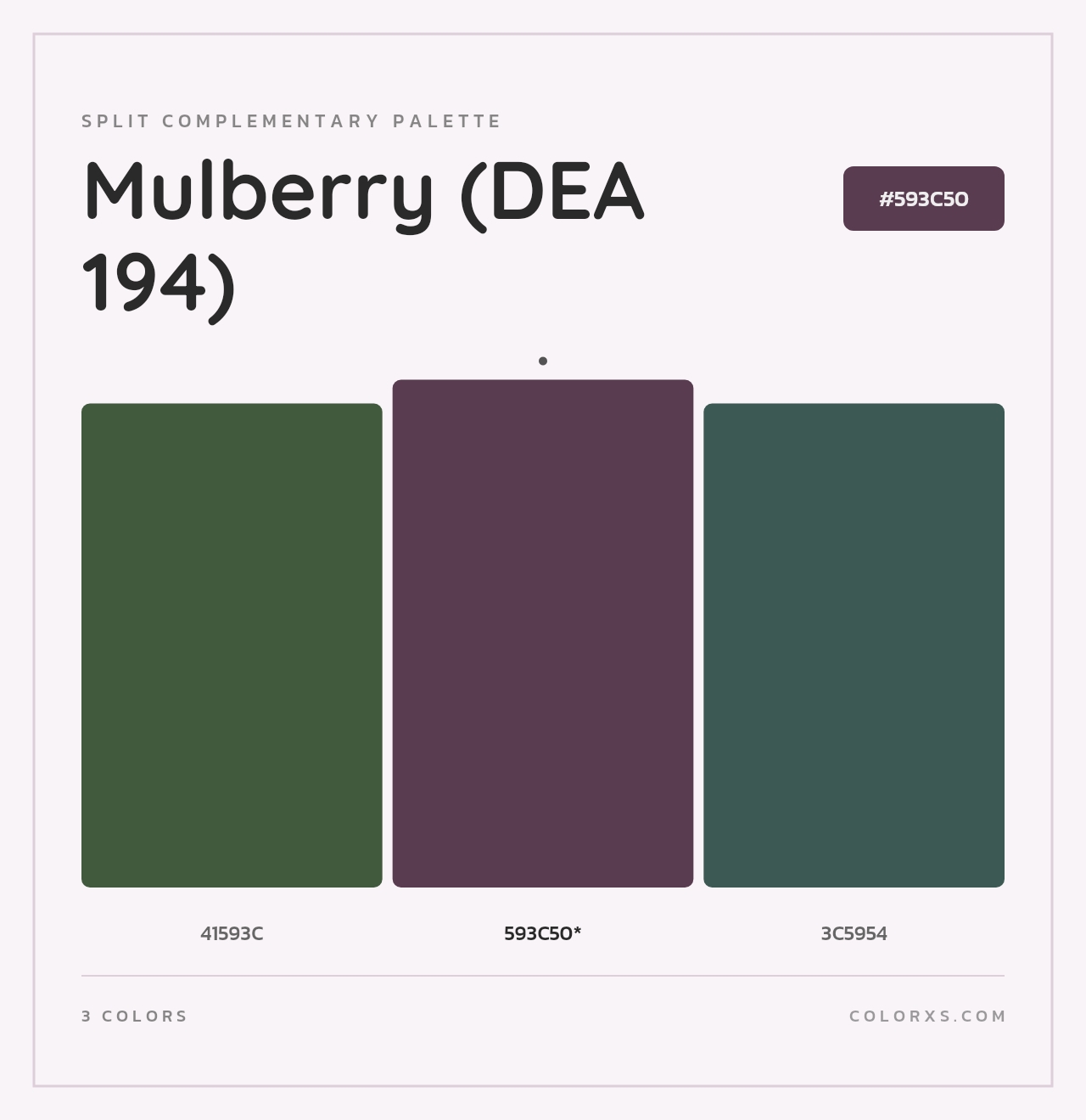 Mulberry (DEA 194) - Split-Complementary Color Palette