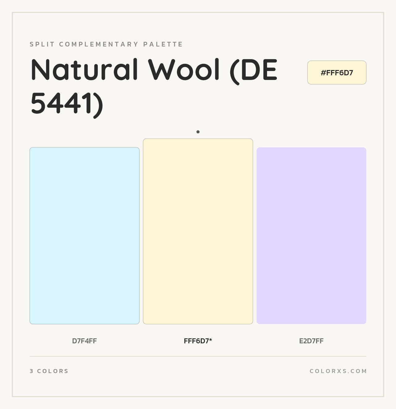 Natural Wool (DE 5441) - Split-Complementary Color Palette