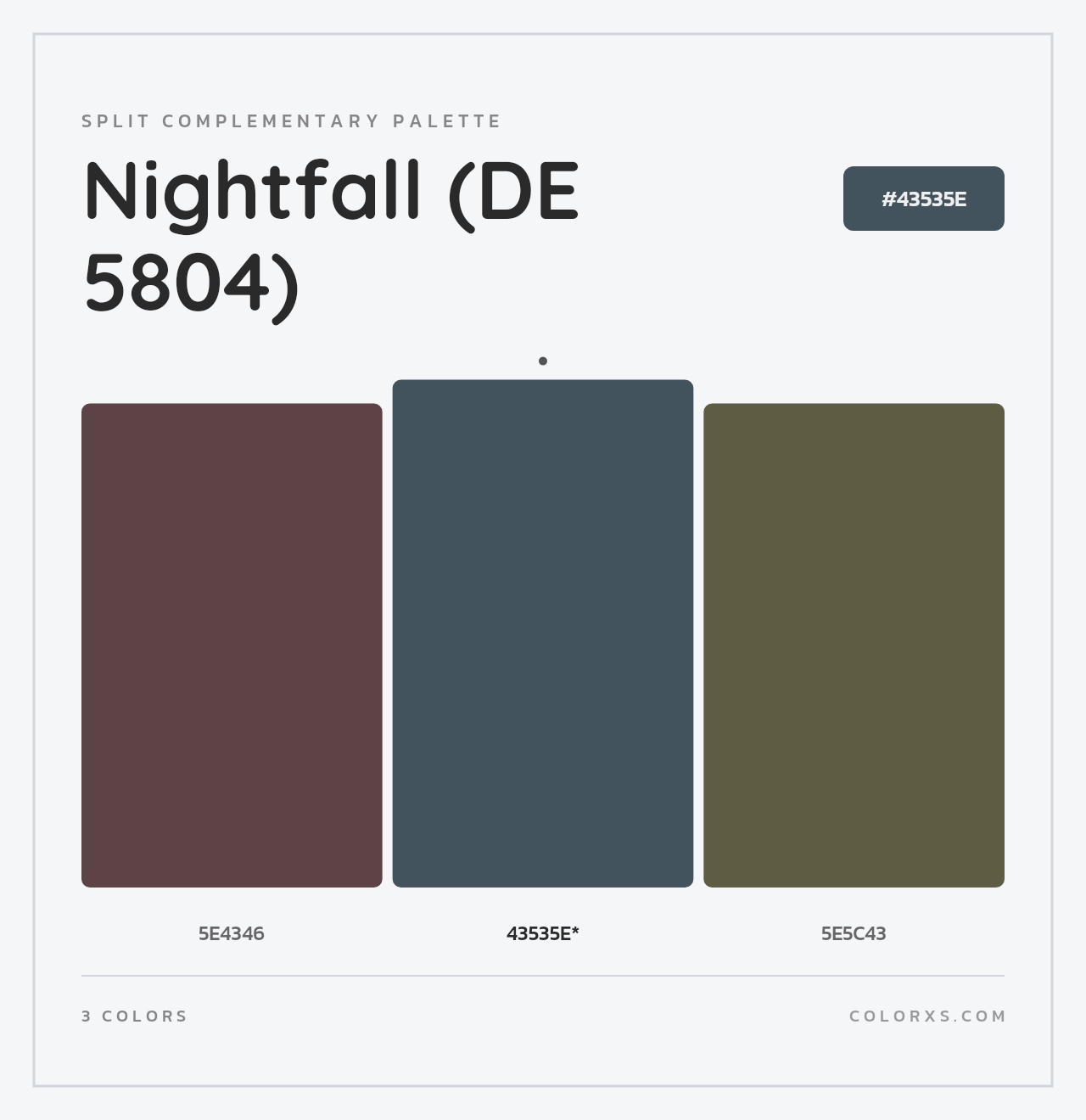 Nightfall (DE 5804) - Split-Complementary Color Palette