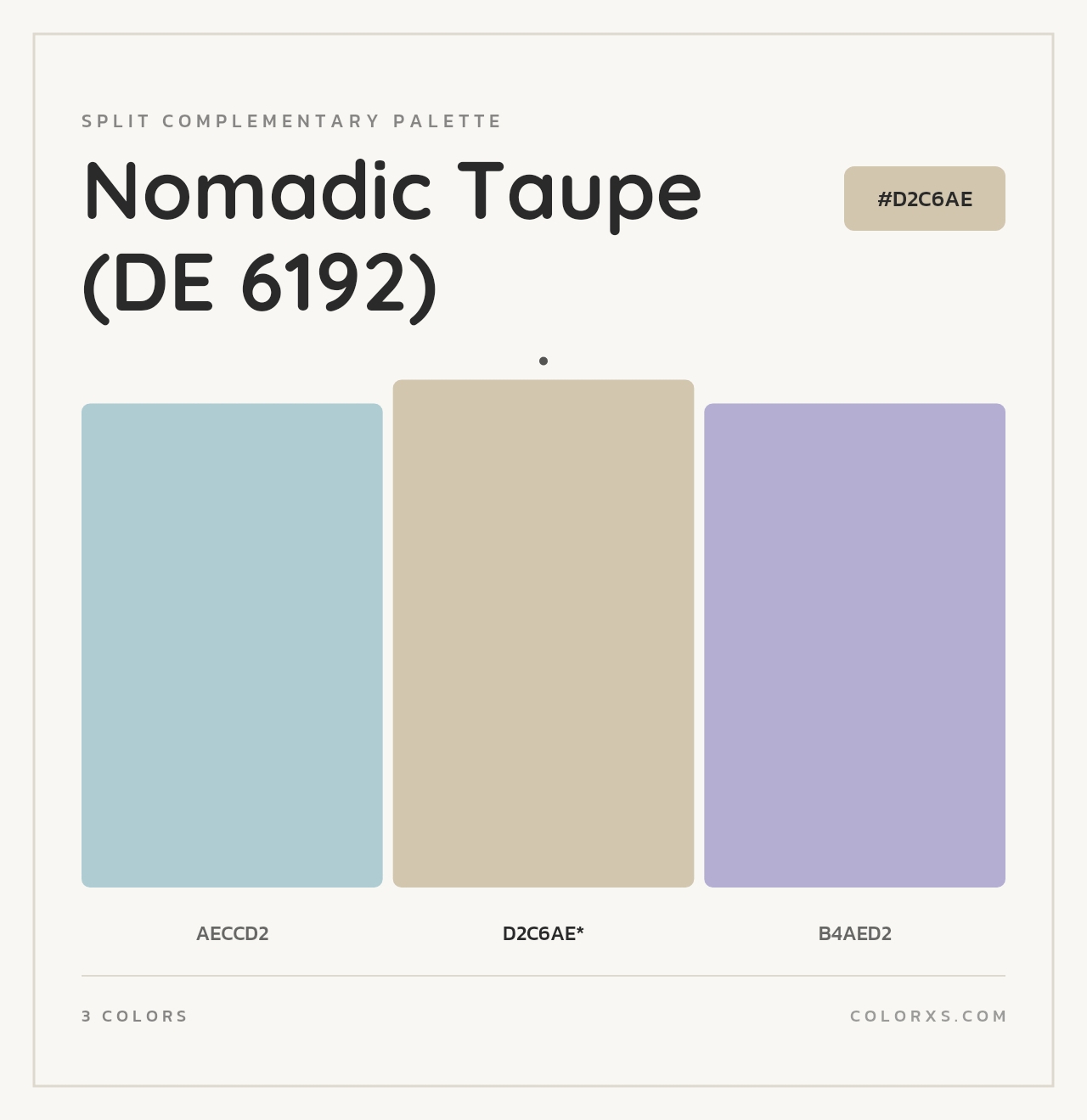 Nomadic Taupe (DE 6192) - Split-Complementary Color Palette