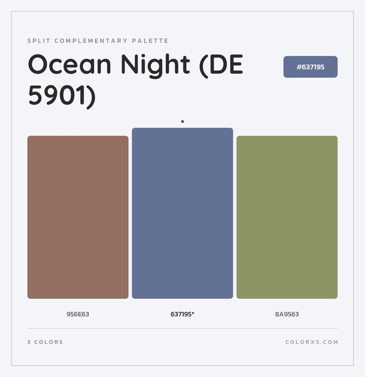 Ocean Night (DE 5901) - Split-Complementary Color Palette