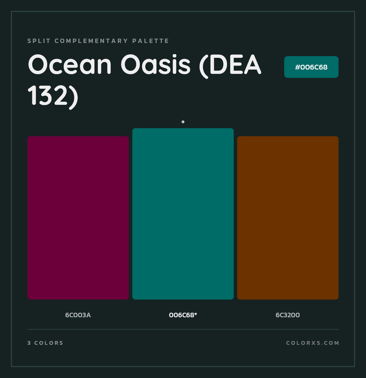 Ocean Oasis (DEA 132) - Split-Complementary Color Palette