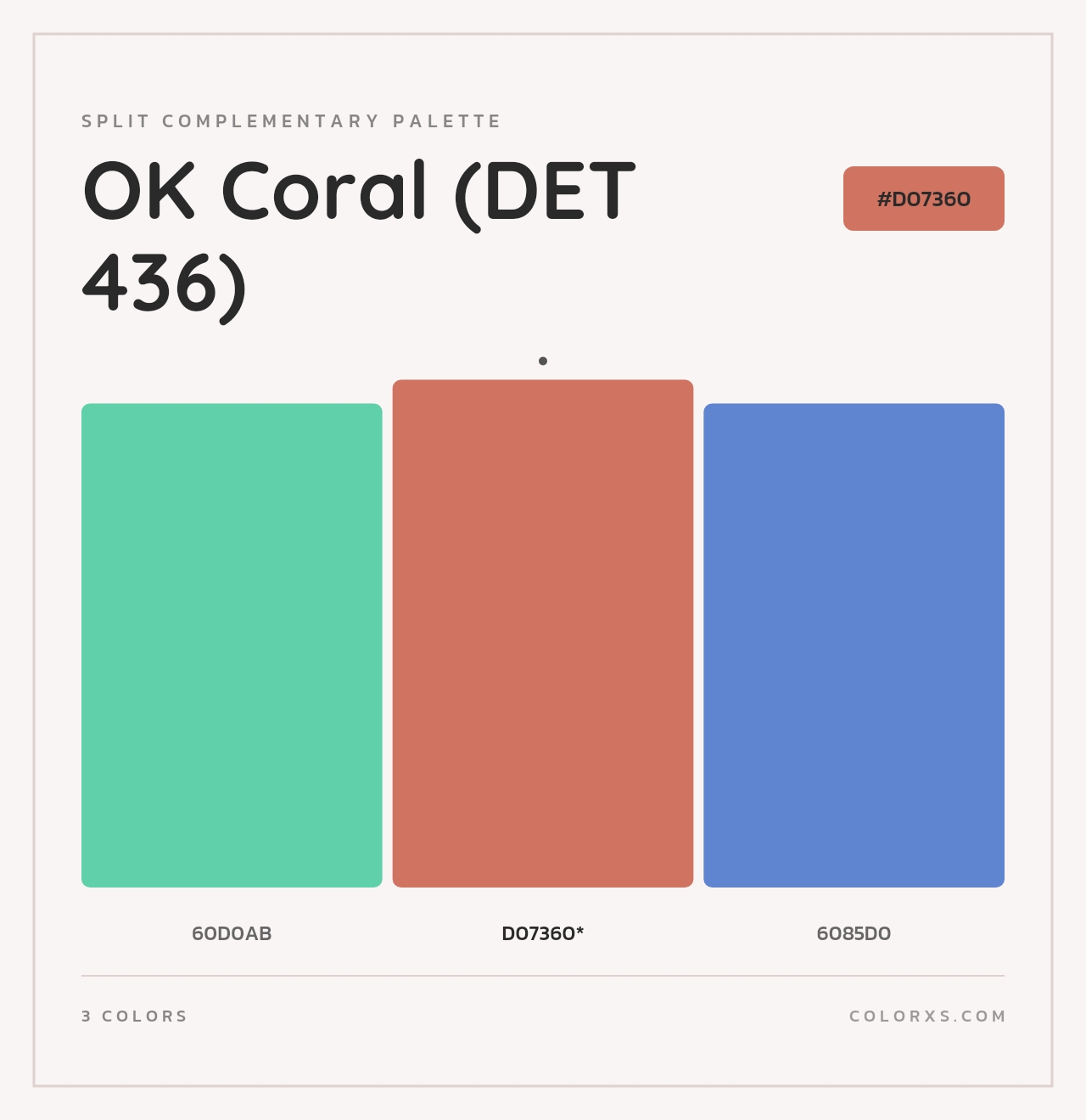 OK Coral (DET 436) - Split-Complementary Color Palette