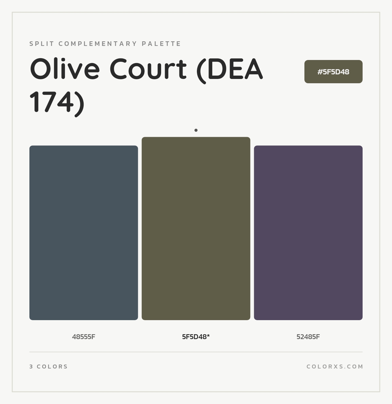Olive Court (DEA 174) - Split-Complementary Color Palette