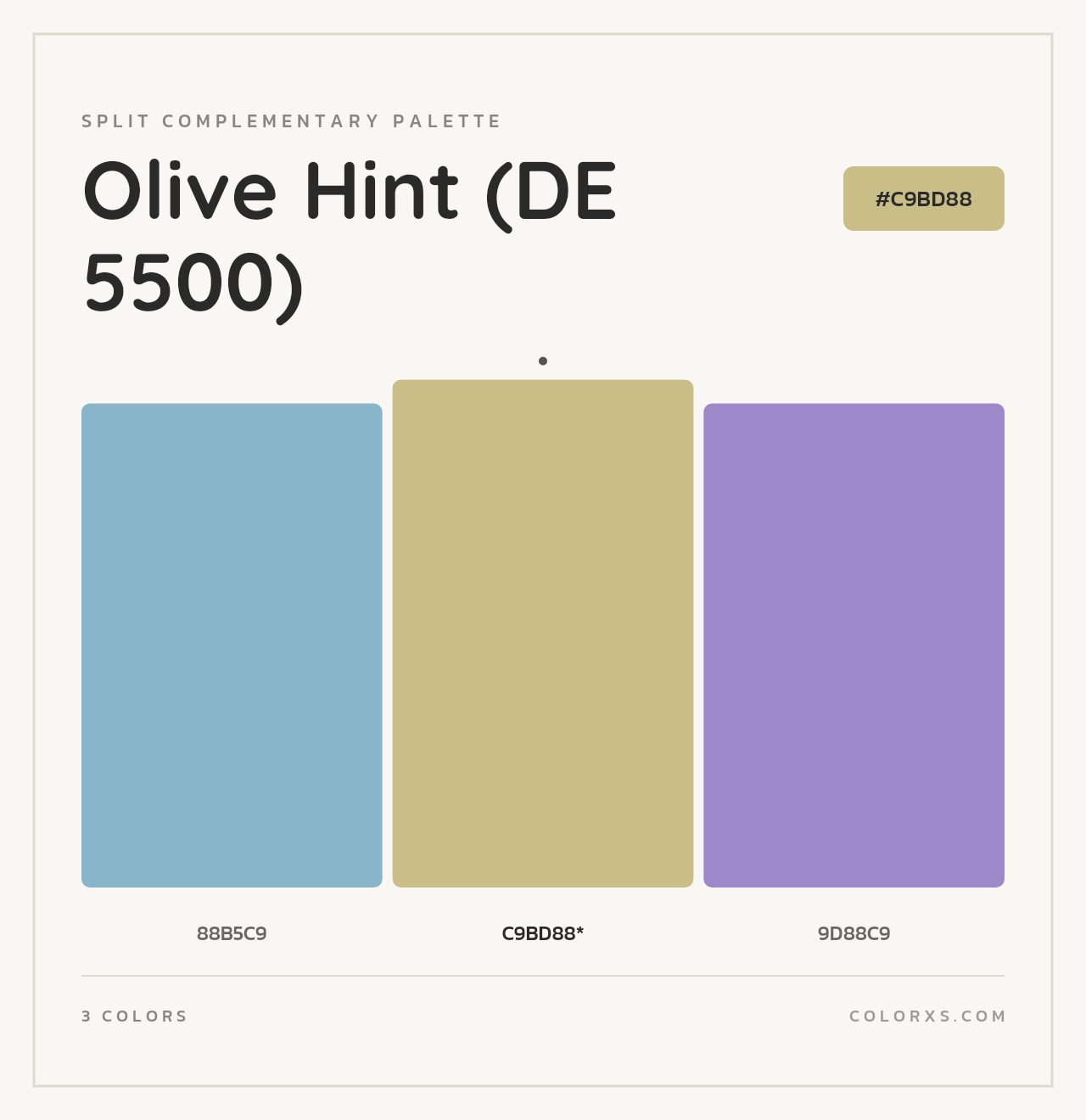 Olive Hint (DE 5500) - Split-Complementary Color Palette