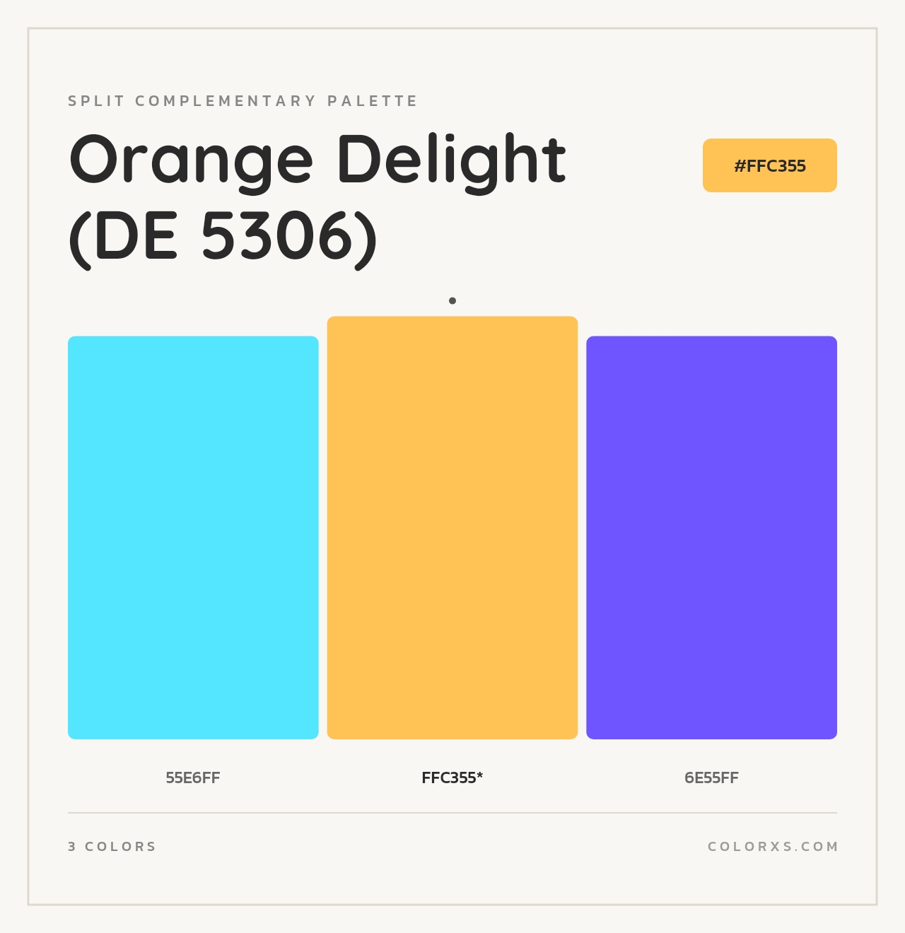 Orange Delight (DE 5306) - Split-Complementary Color Palette