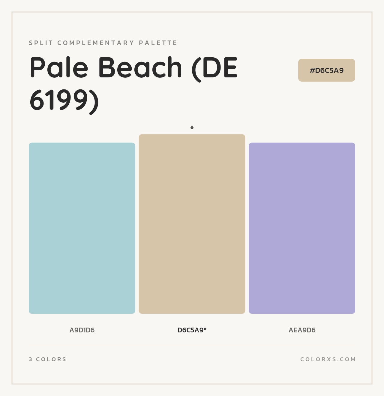 Pale Beach (DE 6199) - Split-Complementary Color Palette