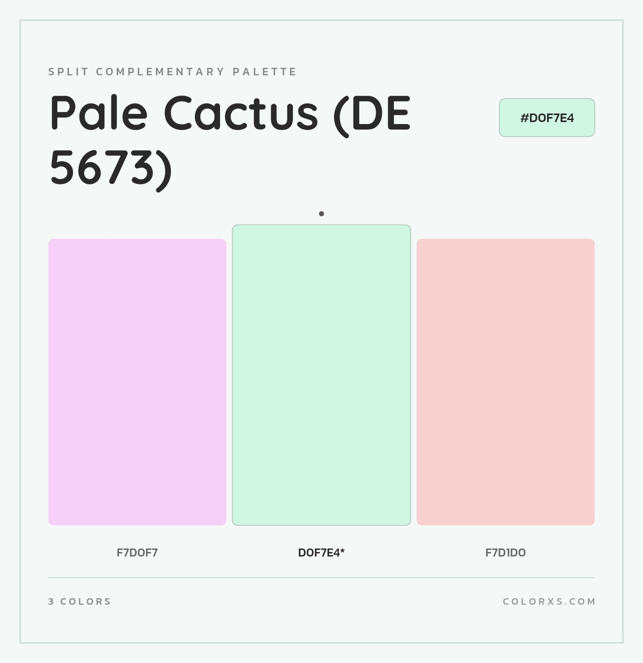 Pale Cactus (DE 5673) - Split-Complementary Color Palette