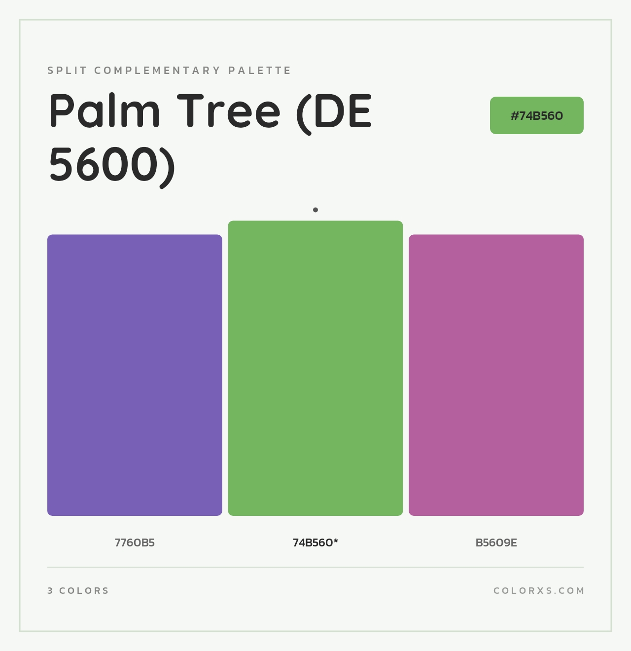 Palm Tree (DE 5600) - Split-Complementary Color Palette