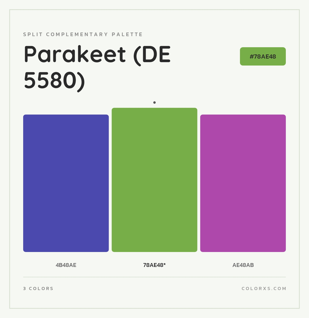 Parakeet (DE 5580) - Split-Complementary Color Palette
