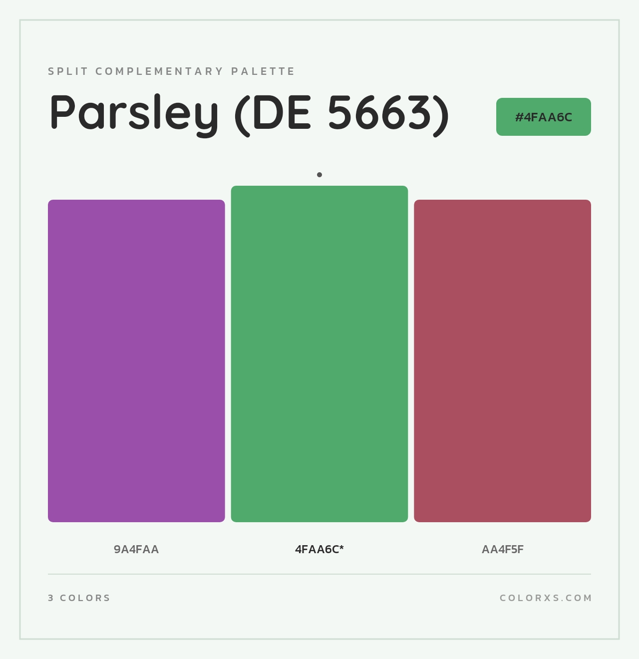 Parsley (DE 5663) - Split-Complementary Color Palette