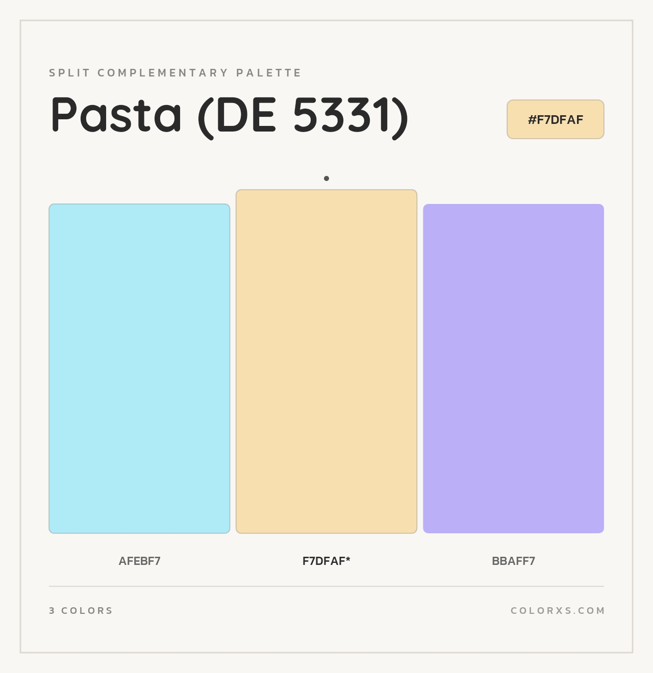 Pasta (DE 5331) - Split-Complementary Color Palette