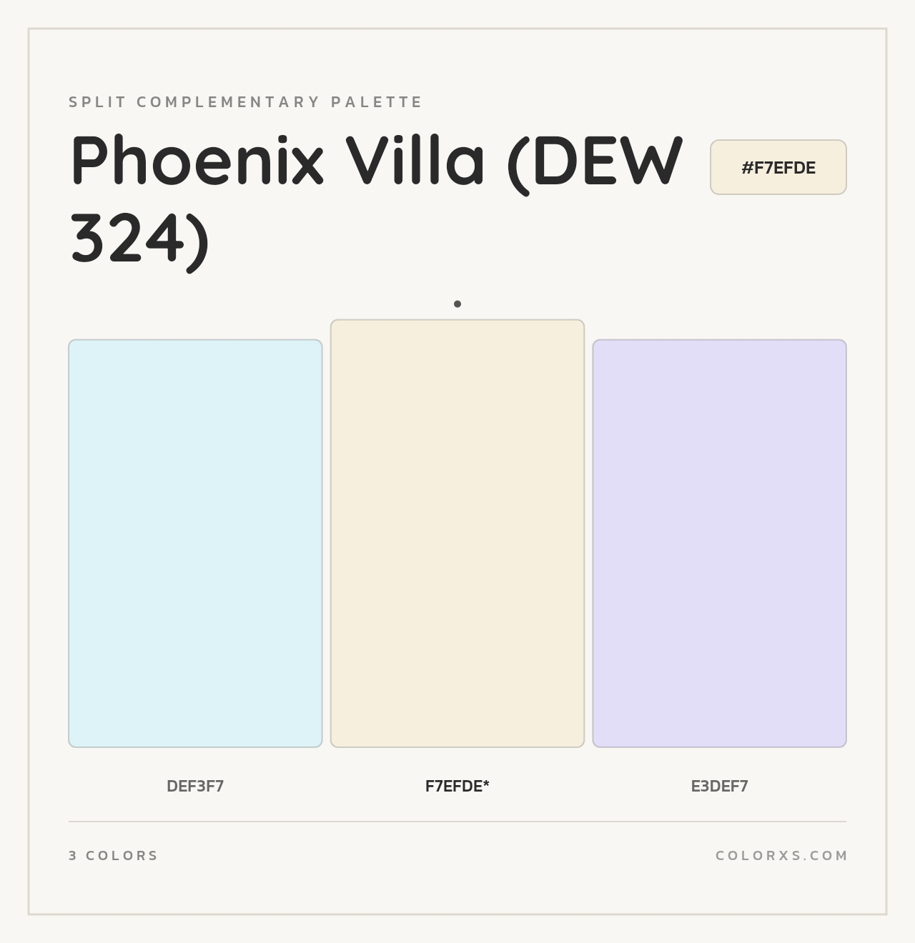 Phoenix Villa (DEW 324) - Split-Complementary Color Palette