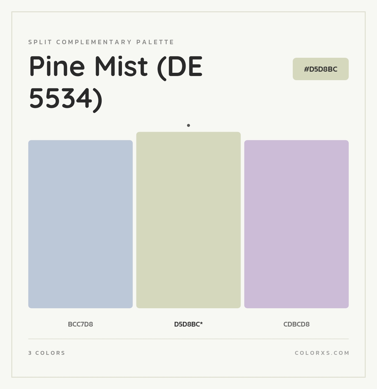 Pine Mist (DE 5534) - Split-Complementary Color Palette
