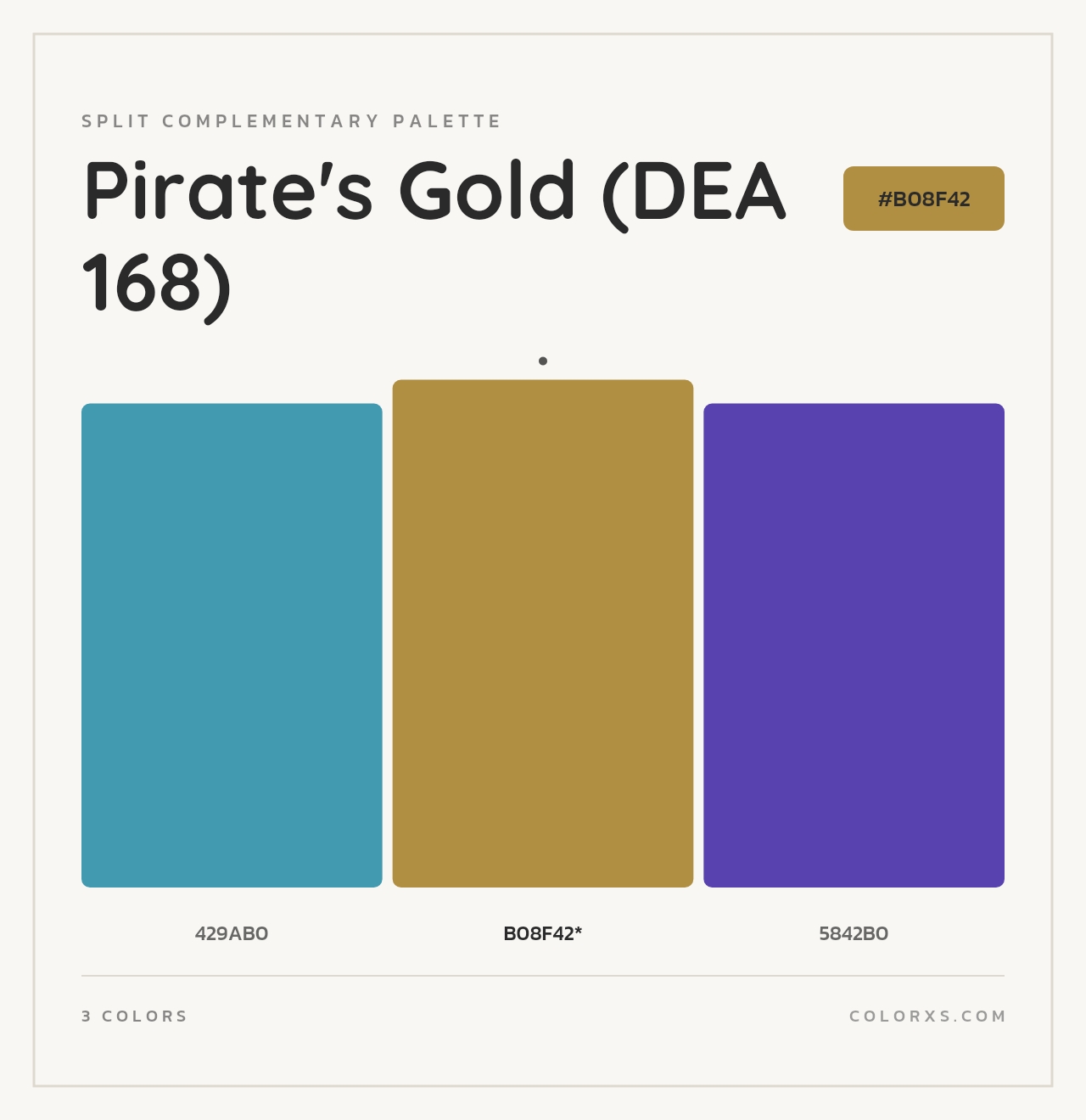 Pirate's Gold (DEA 168) - Split-Complementary Color Palette