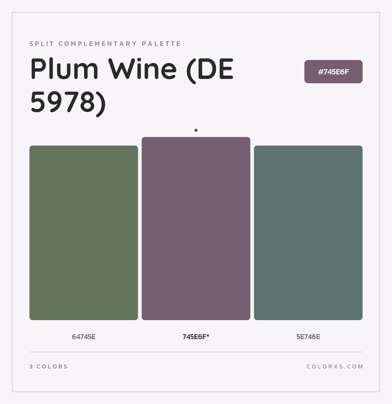 Plum Wine (DE 5978) - Split-Complementary Color Palette