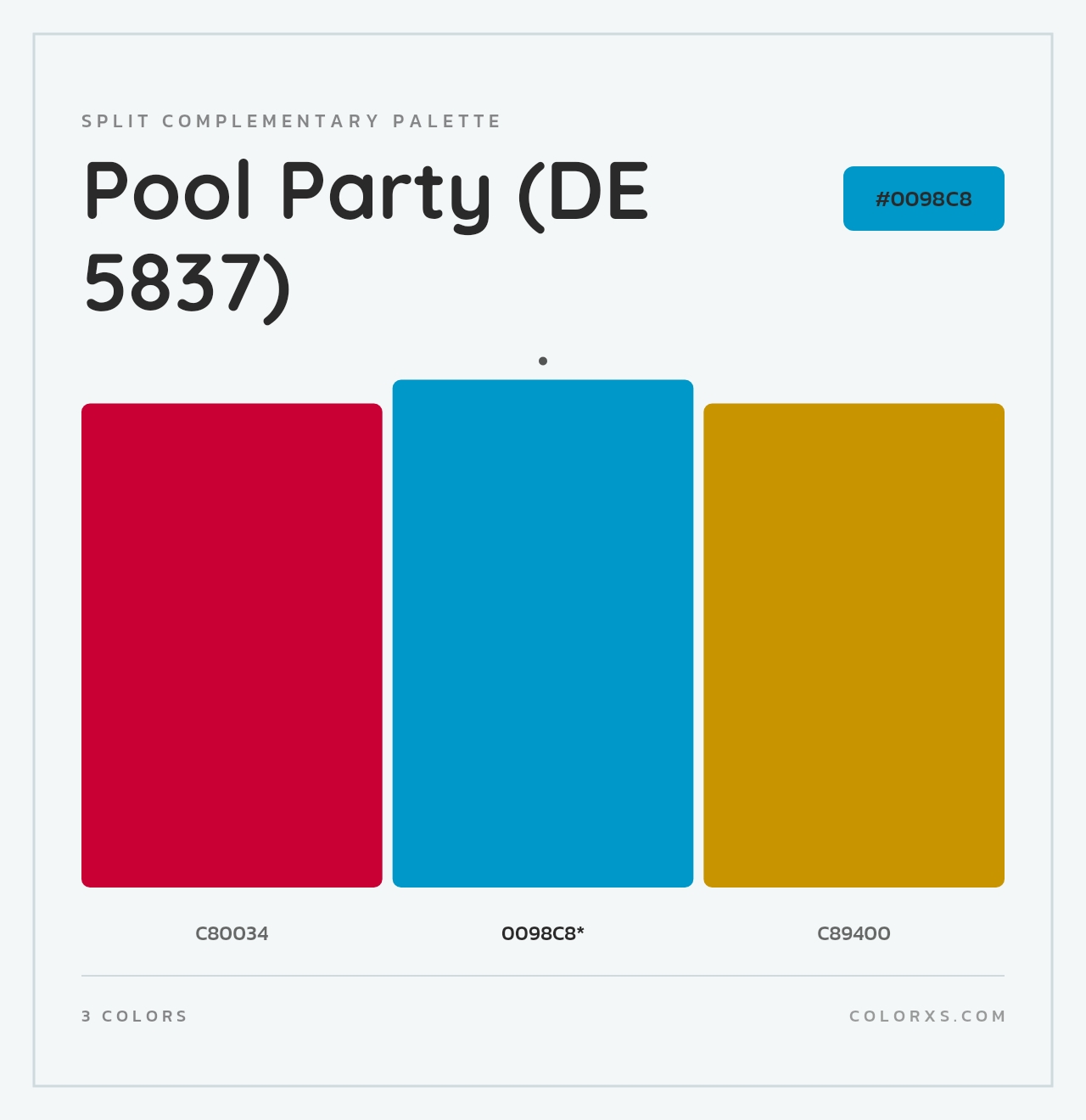 Pool Party (DE 5837) - Split-Complementary Color Palette