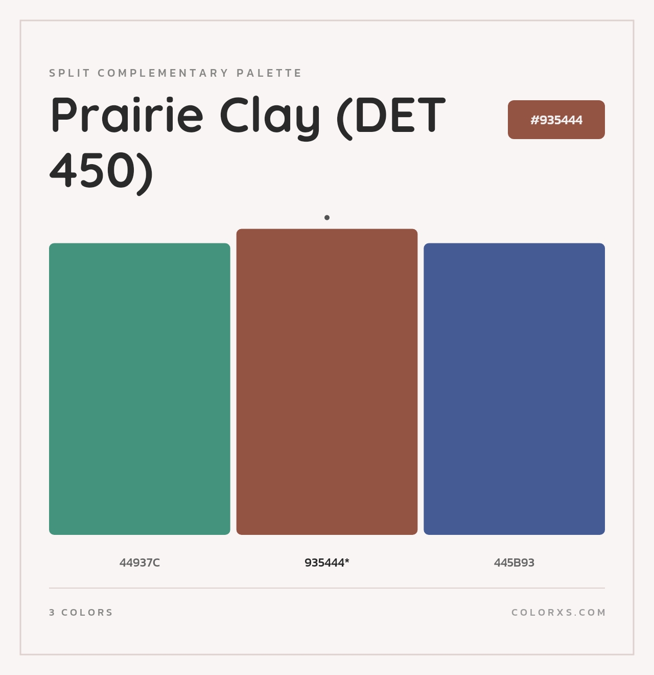 Prairie Clay (DET 450) - Split-Complementary Color Palette