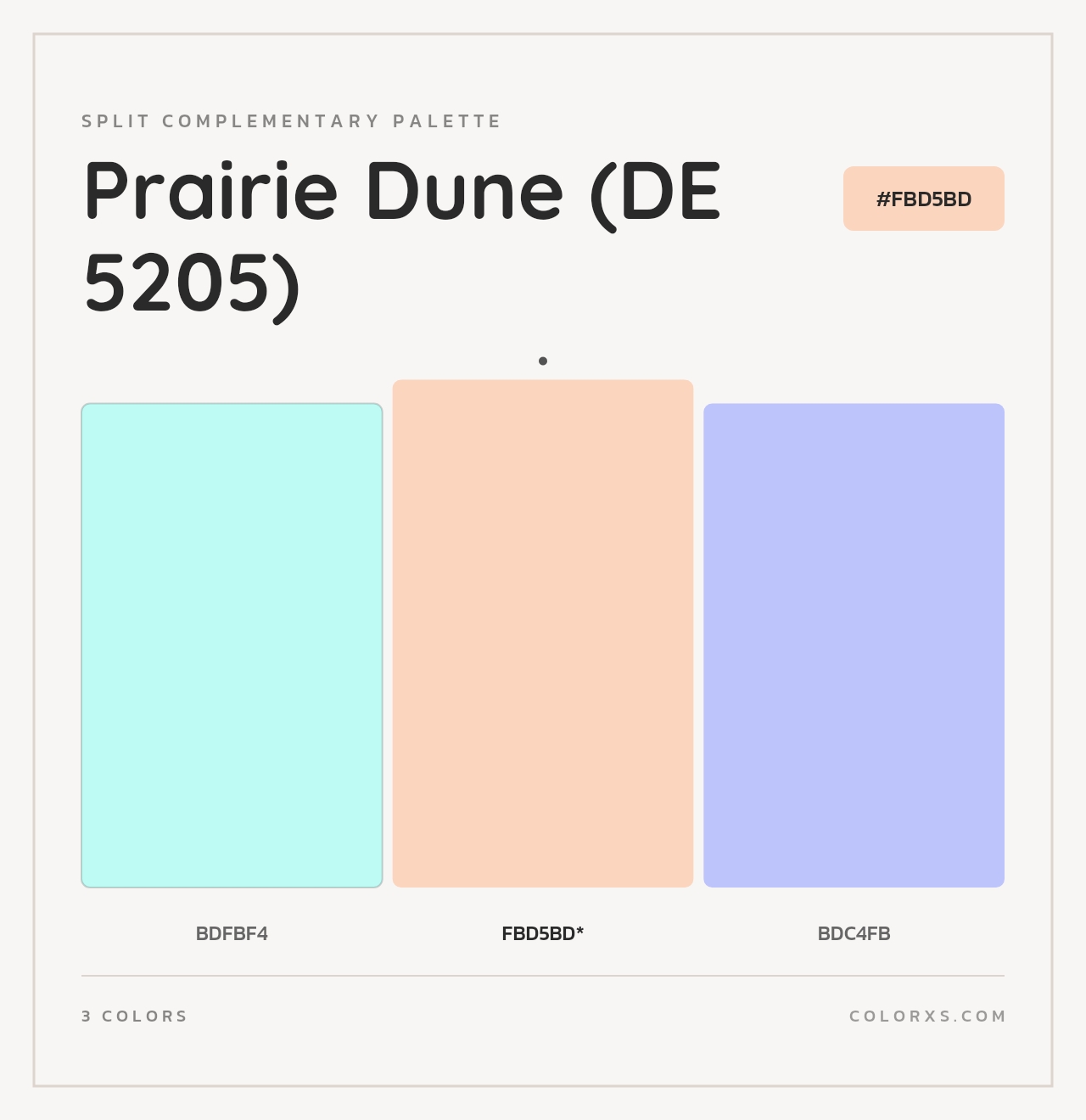 Prairie Dune (DE 5205) - Split-Complementary Color Palette