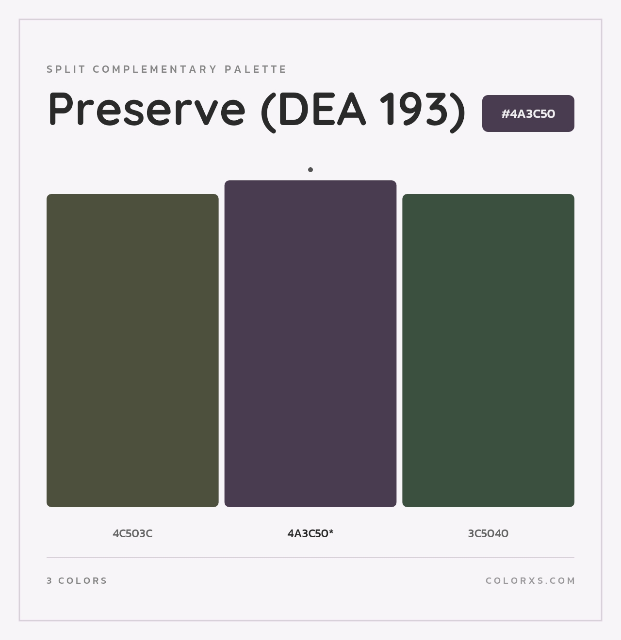 Preserve (DEA 193) - Split-Complementary Color Palette