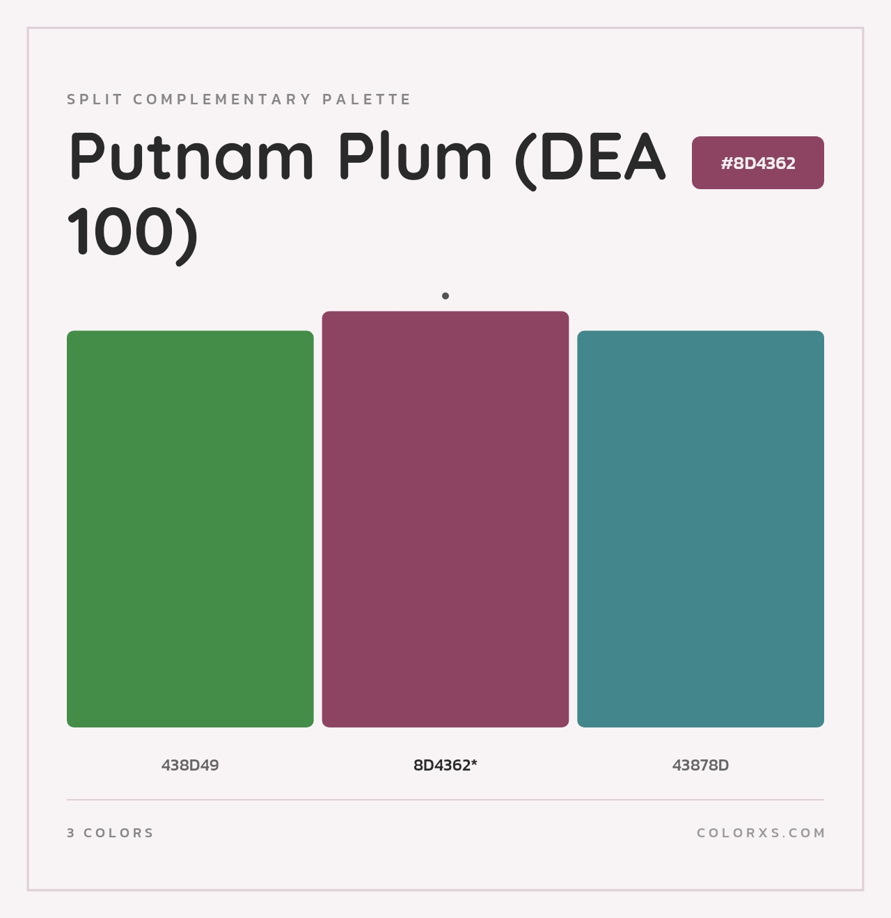 Putnam Plum (DEA 100) - Split-Complementary Color Palette