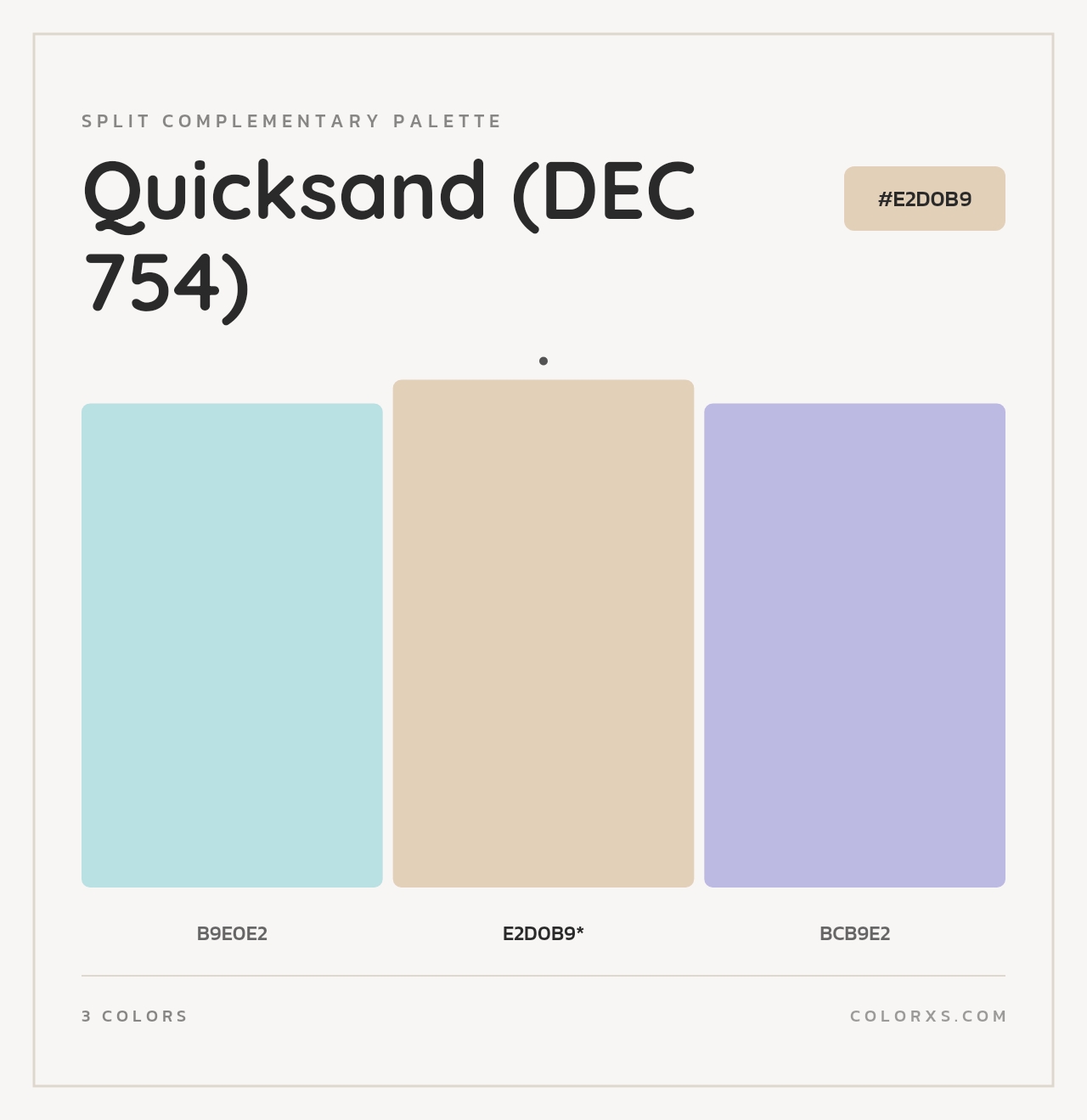 Quicksand (DEC 754) - Split-Complementary Color Palette