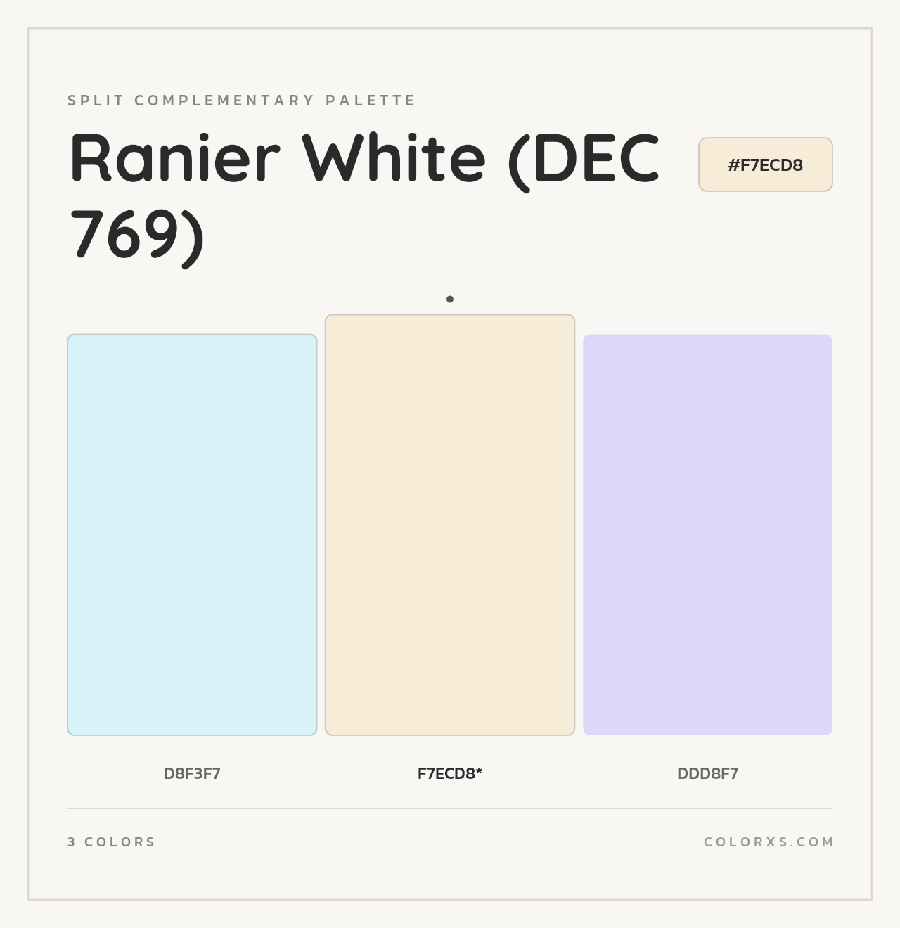 Ranier White (DEC 769) - Split-Complementary Color Palette