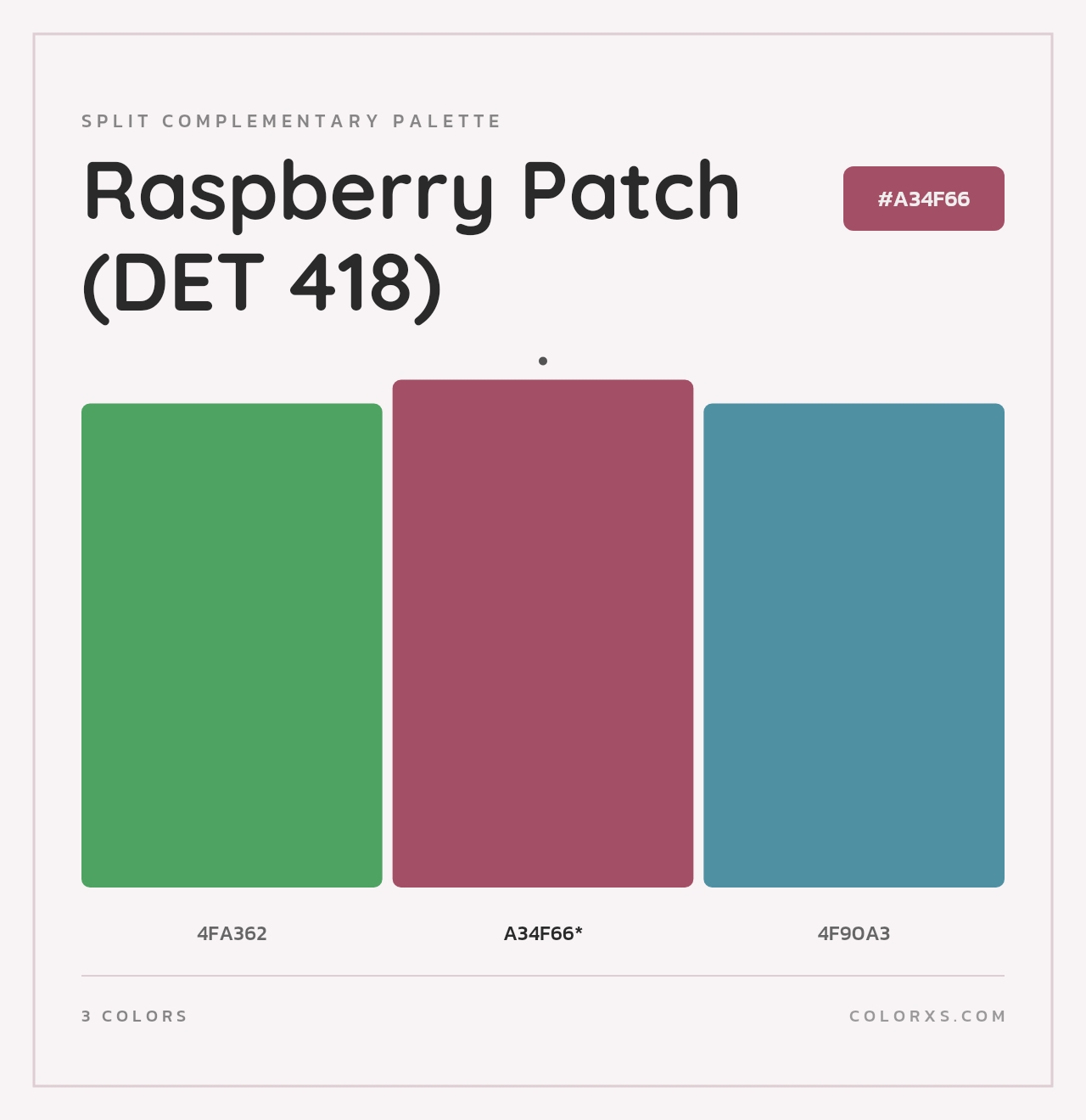 Raspberry Patch (DET 418) - Split-Complementary Color Palette