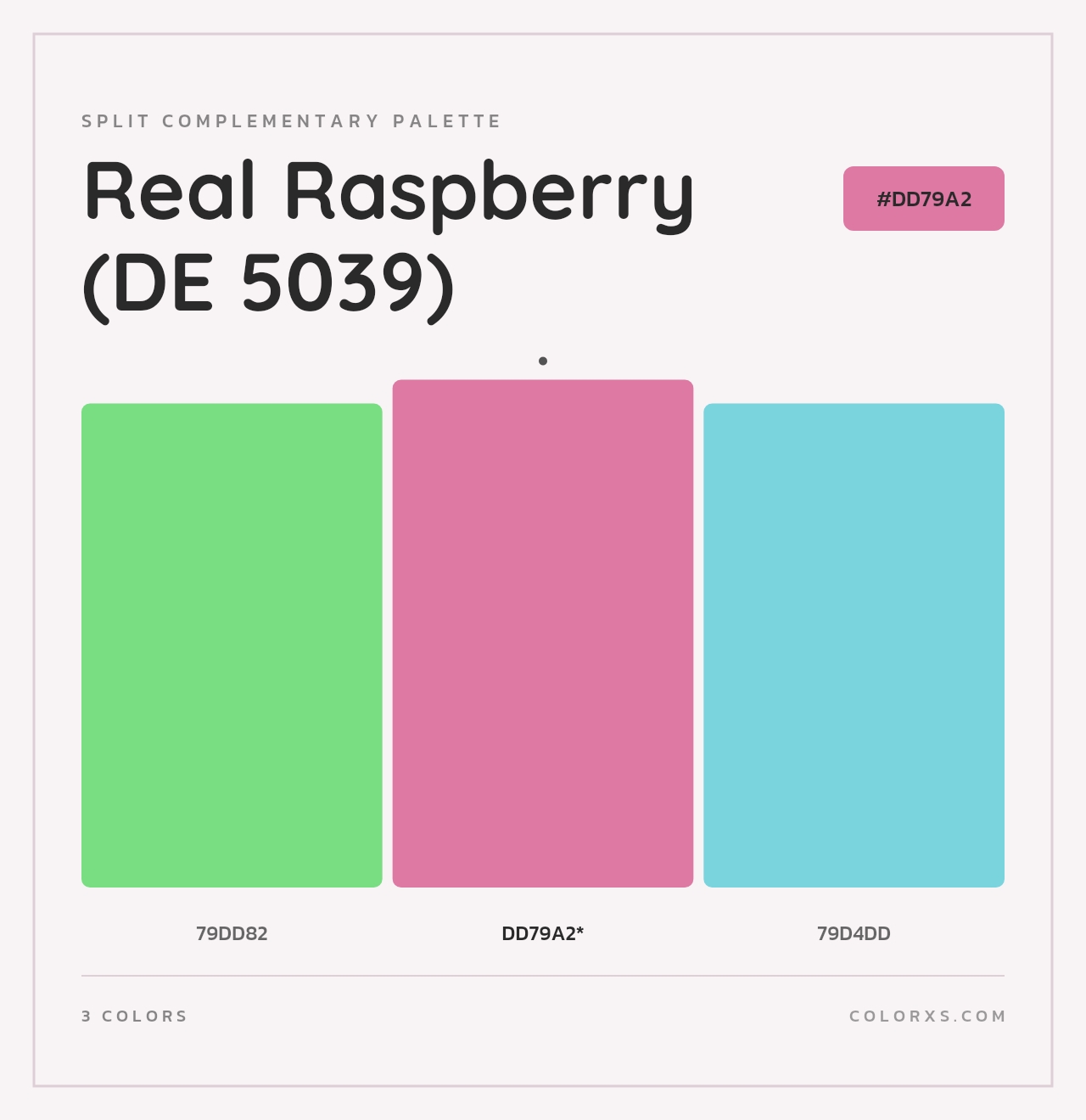 Real Raspberry (DE 5039) - Split-Complementary Color Palette