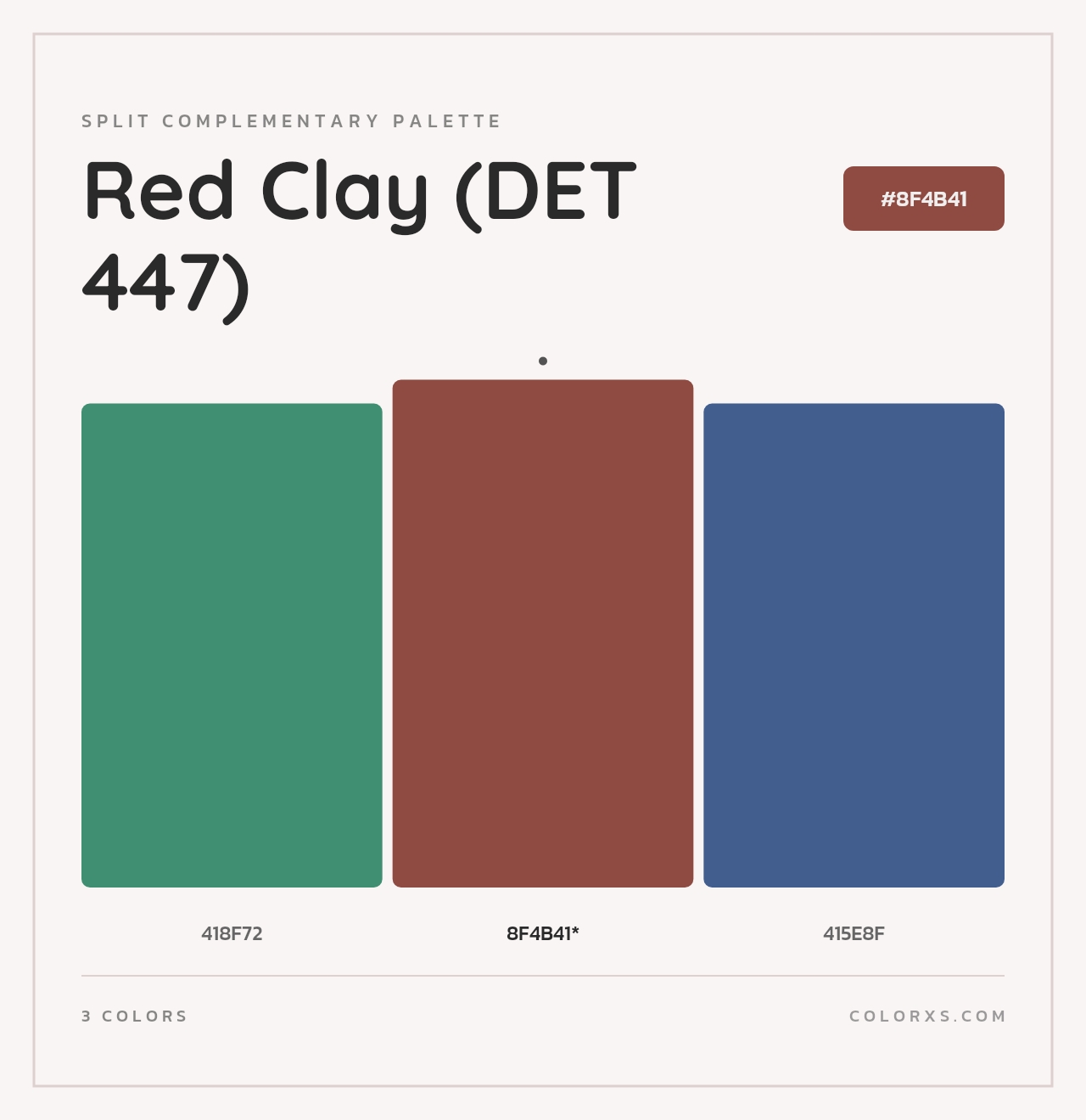 Red Clay (DET 447) - Split-Complementary Color Palette