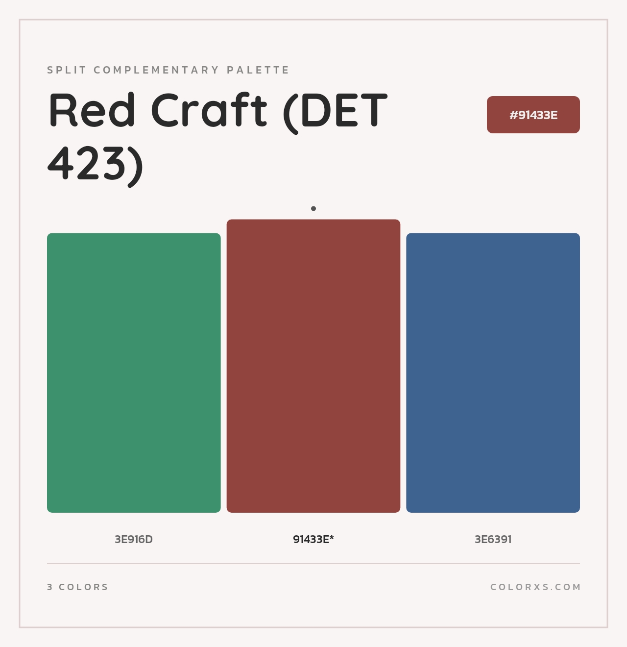 Red Craft (DET 423) - Split-Complementary Color Palette