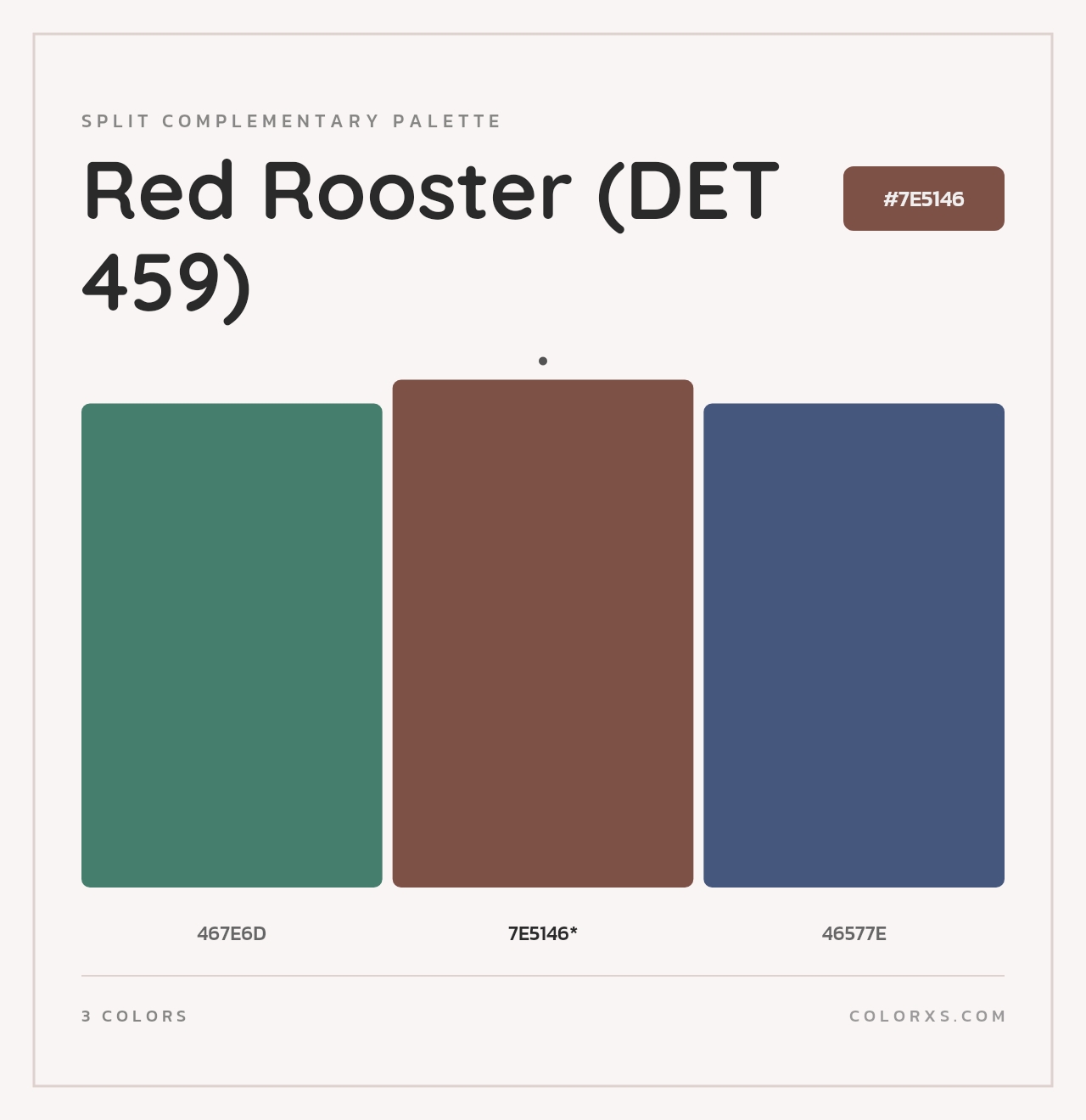 Red Rooster (DET 459) - Split-Complementary Color Palette