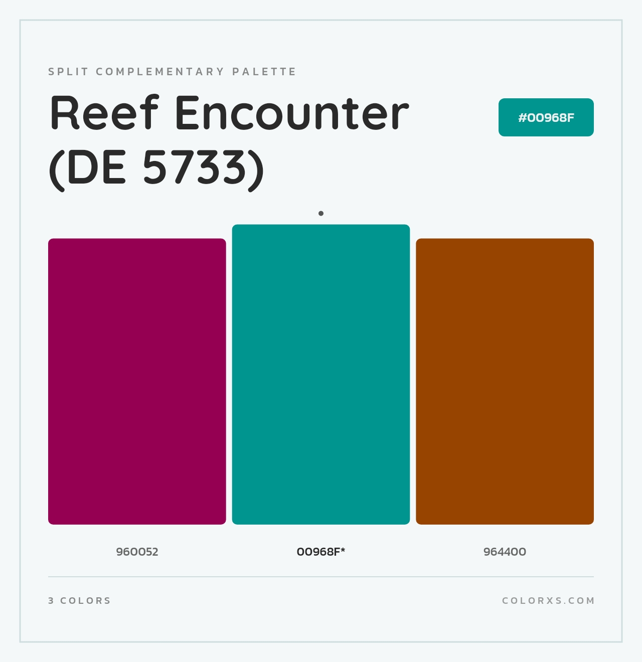 Reef Encounter (DE 5733) - Split-Complementary Color Palette