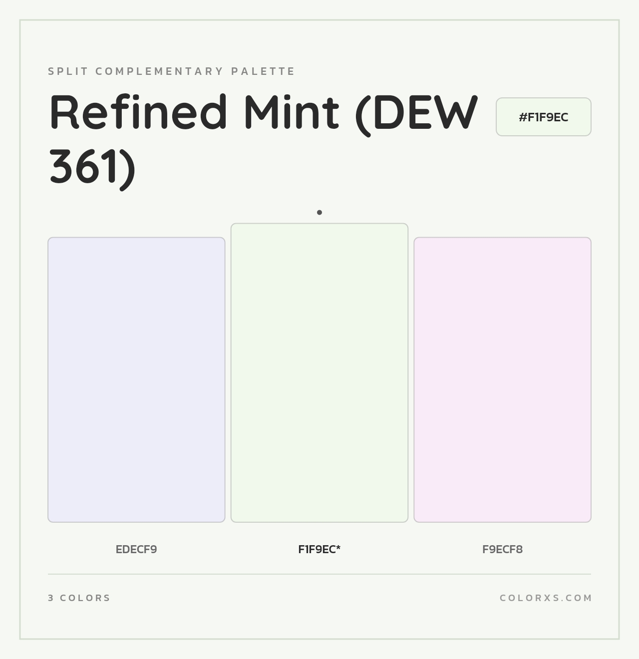 Refined Mint (DEW 361) - Split-Complementary Color Palette