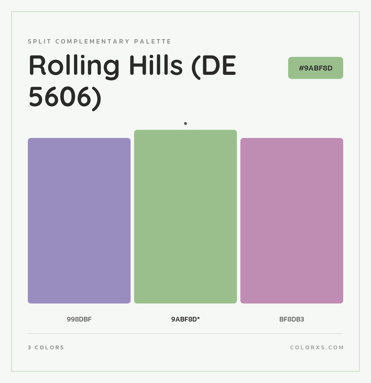 Rolling Hills (DE 5606) - Split-Complementary Color Palette
