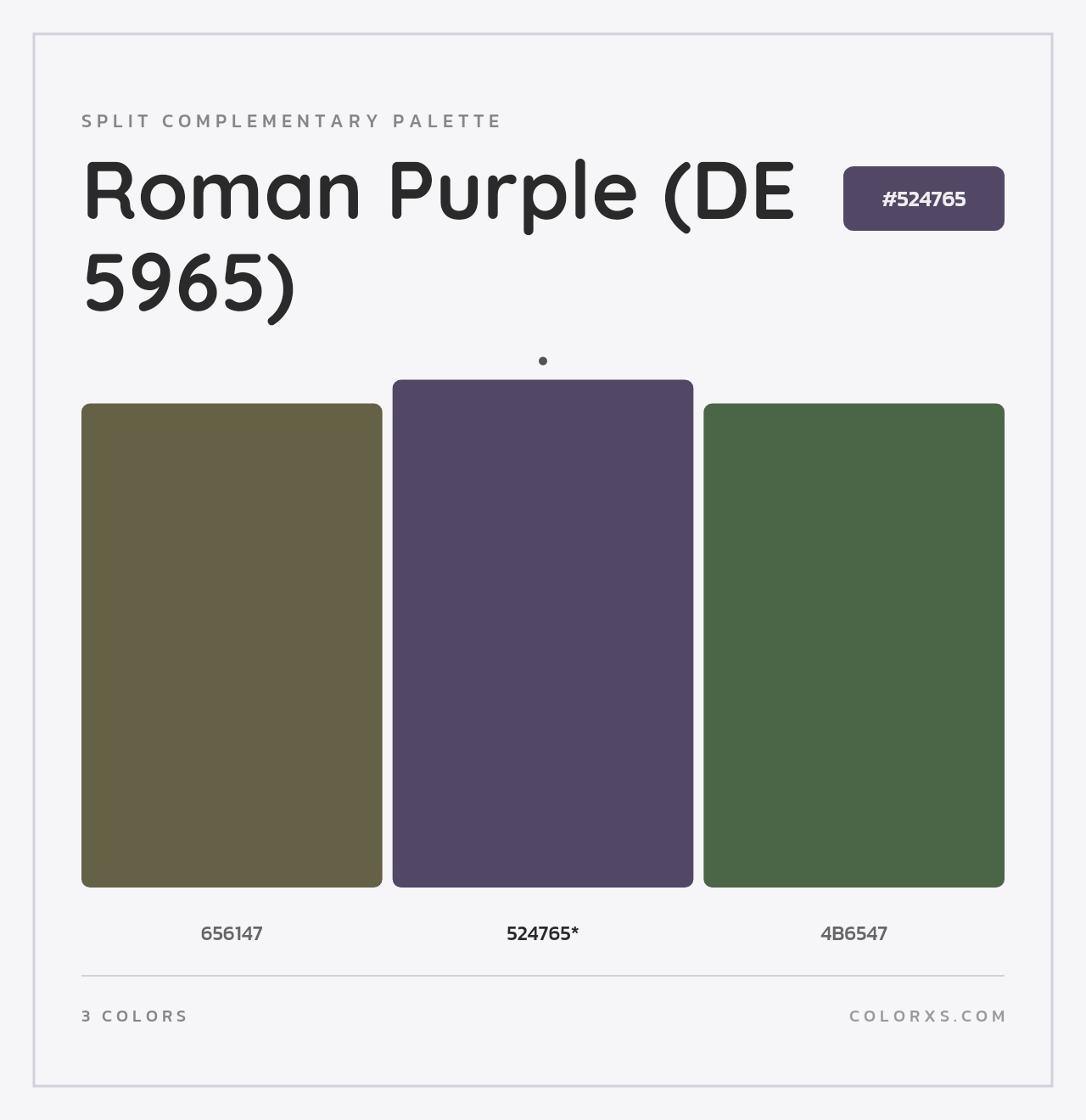 Roman Purple (DE 5965) - Split-Complementary Color Palette
