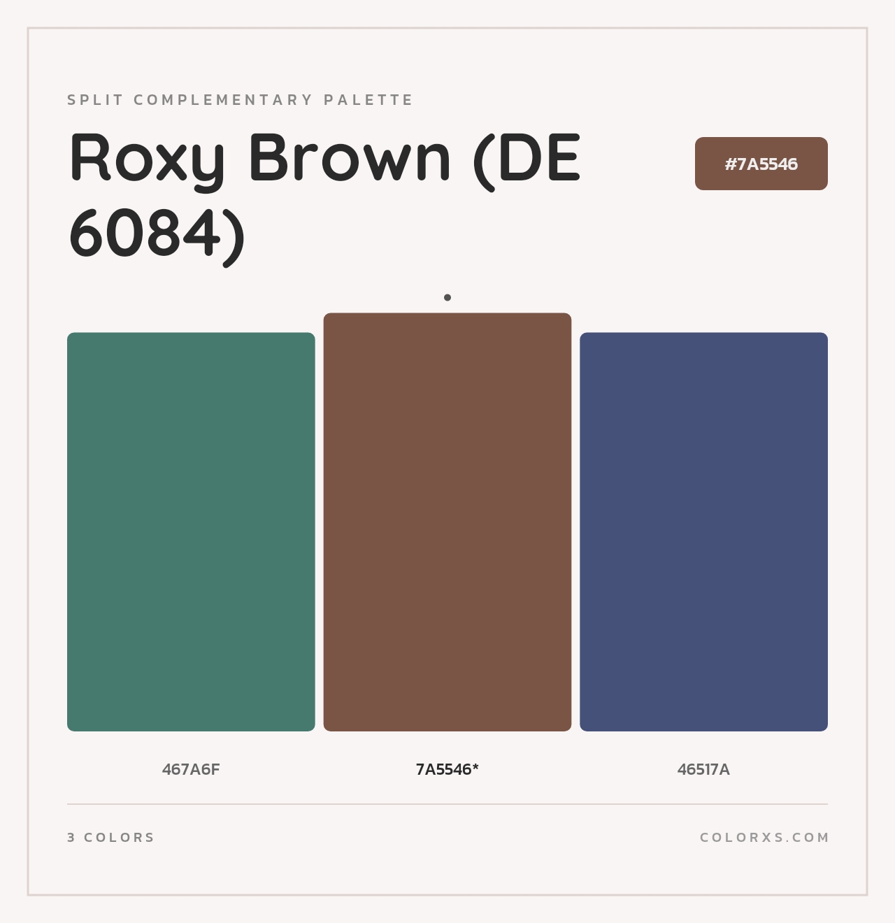 Roxy Brown (DE 6084) - Split-Complementary Color Palette