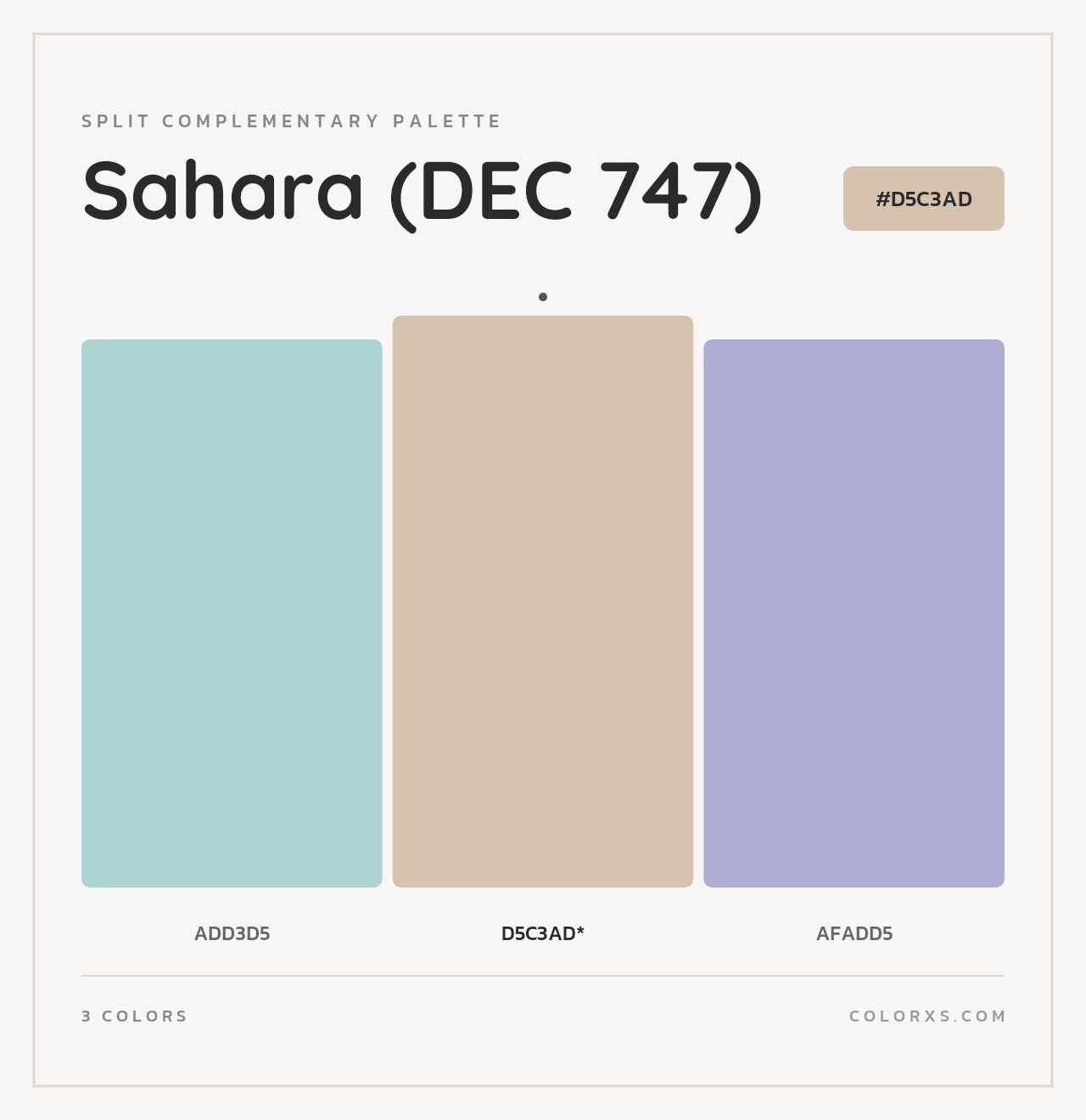Sahara (DEC 747) - Split-Complementary Color Palette