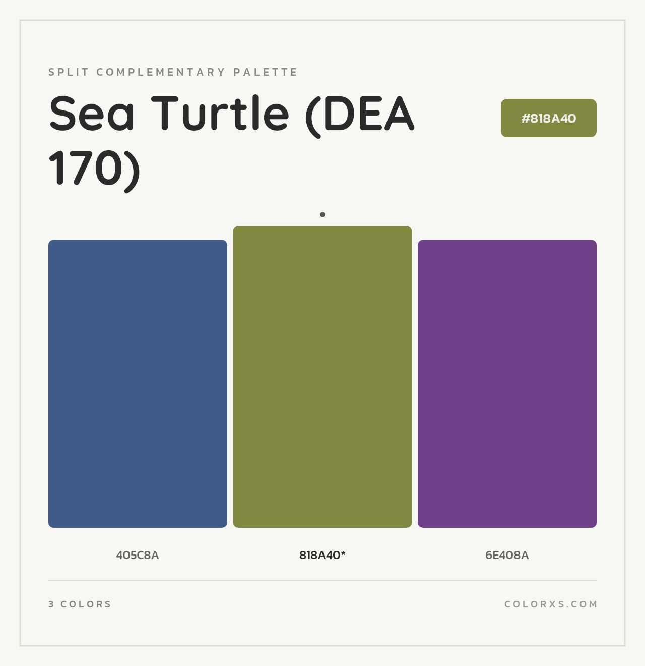 Sea Turtle (DEA 170) - Split-Complementary Color Palette