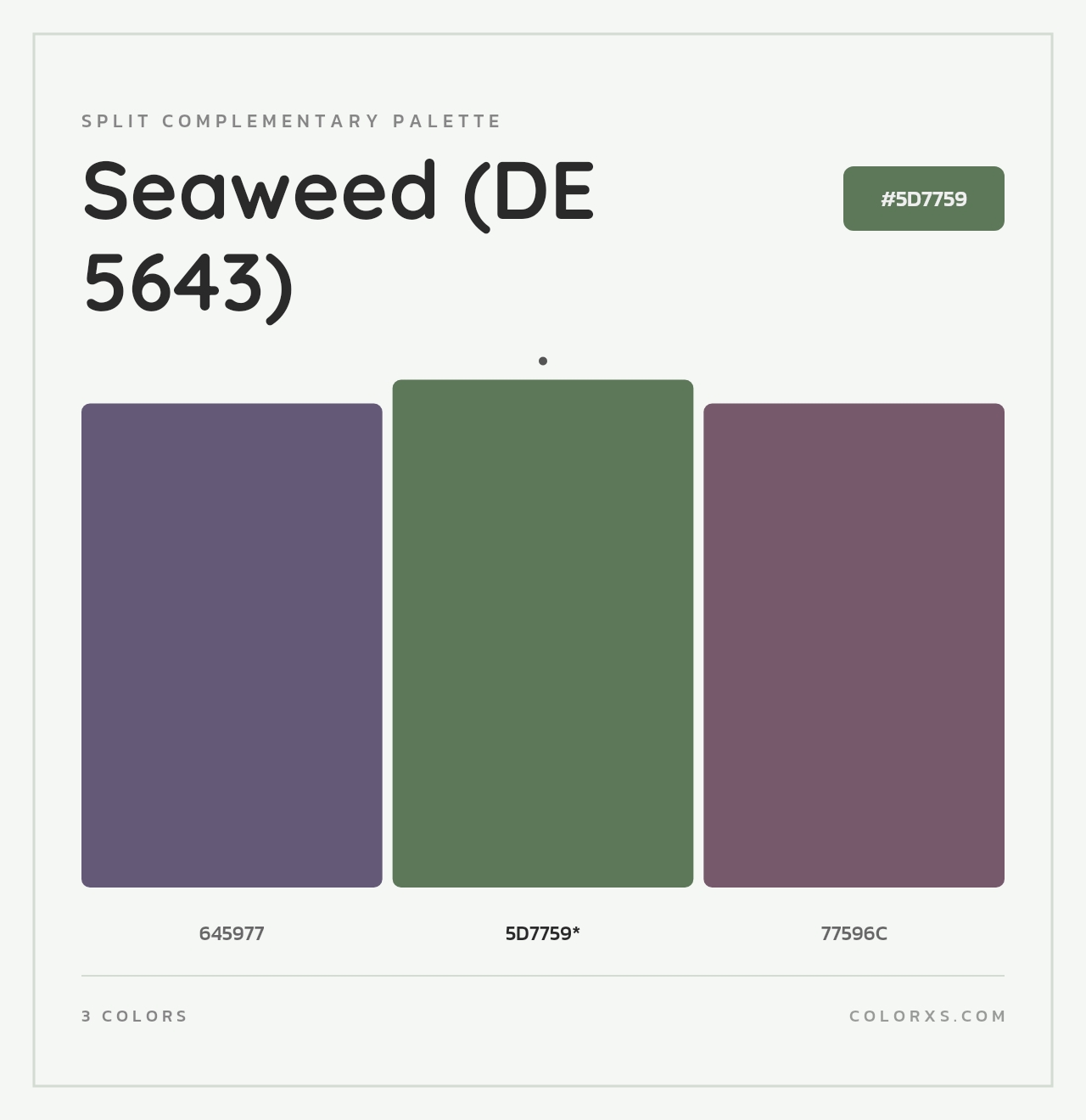 Seaweed (DE 5643) - Split-Complementary Color Palette