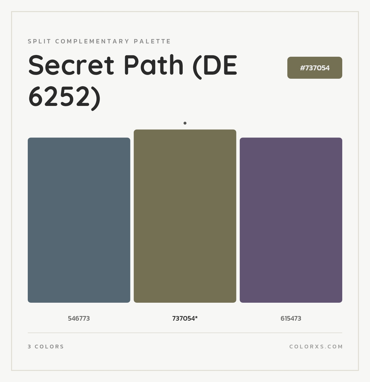 Secret Path (DE 6252) - Split-Complementary Color Palette