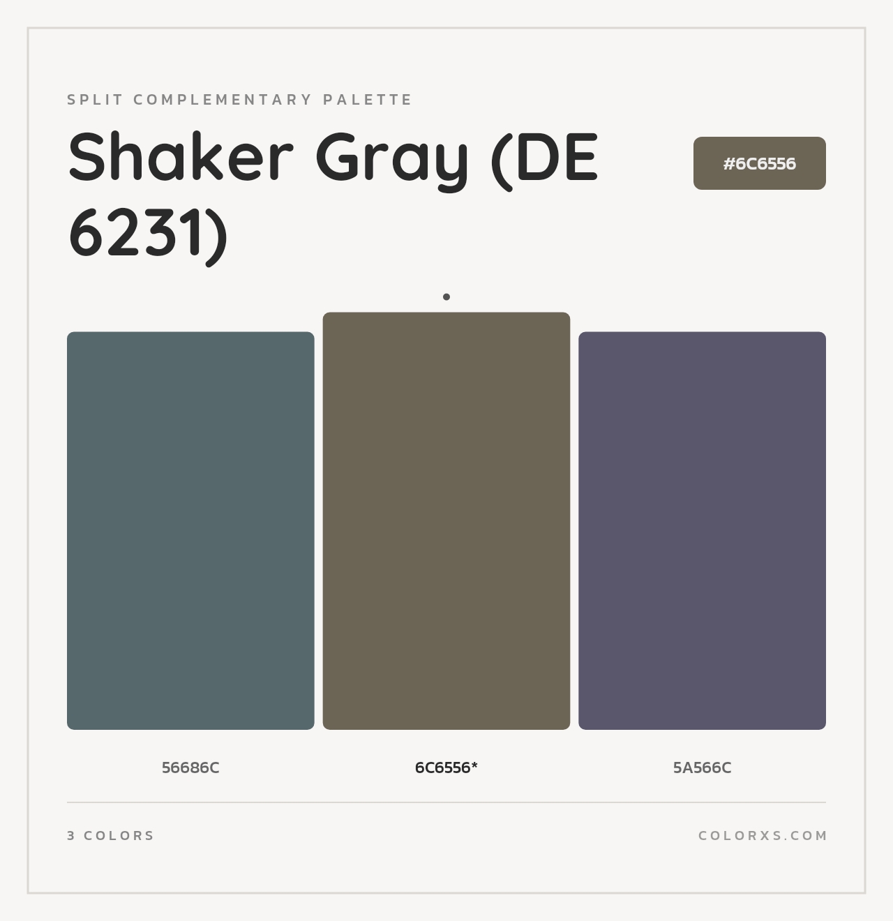 Shaker Gray (DE 6231) - Split-Complementary Color Palette