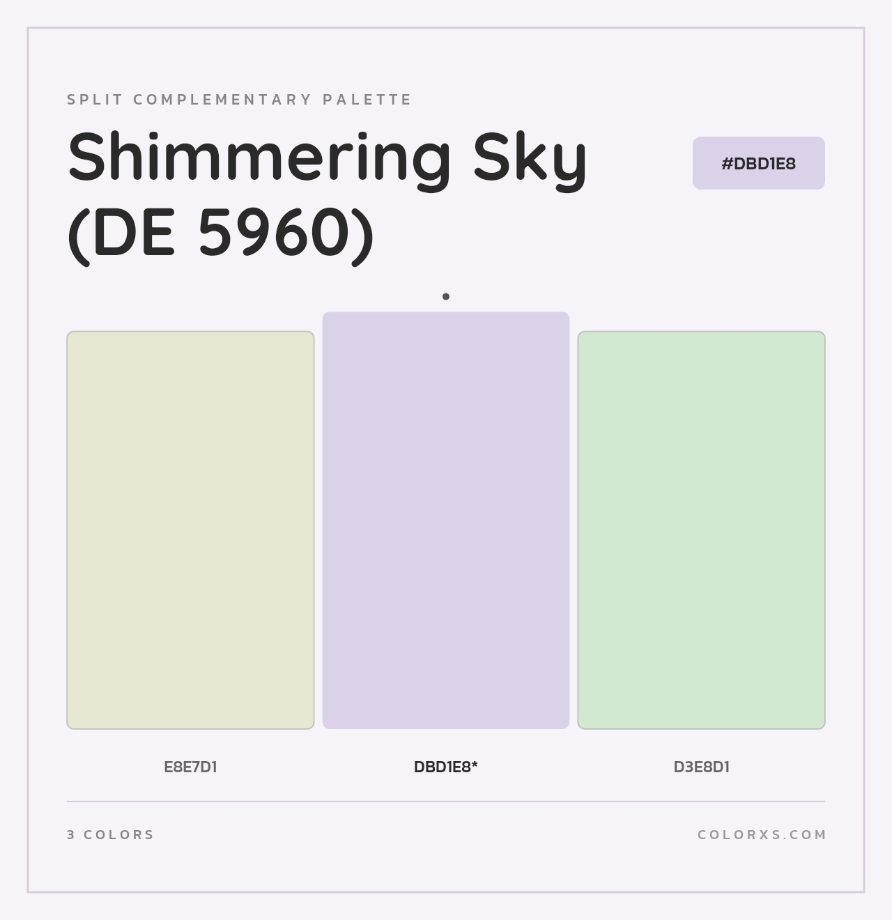 Shimmering Sky (DE 5960) - Split-Complementary Color Palette