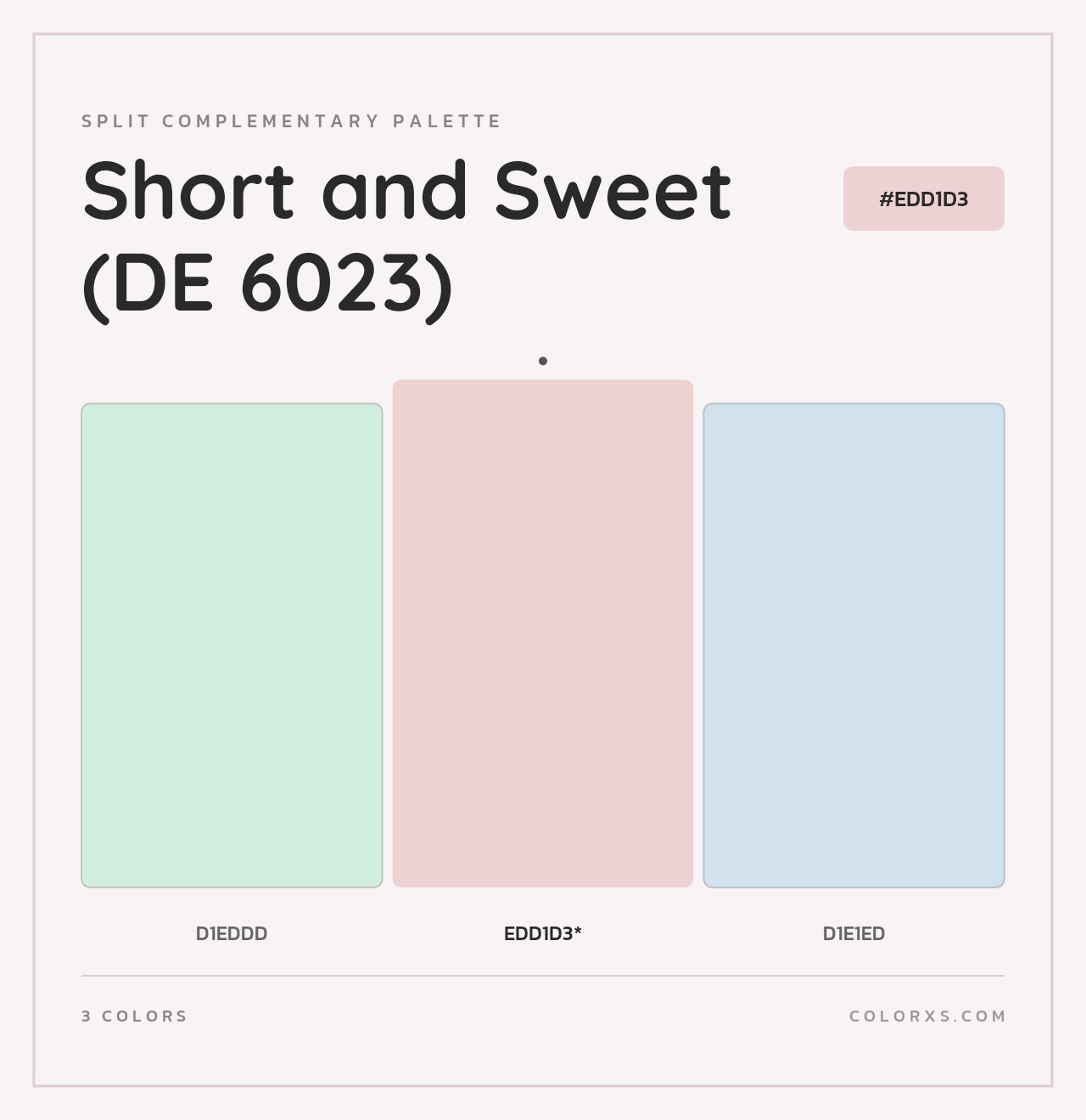 Short and Sweet (DE 6023) - Split-Complementary Color Palette