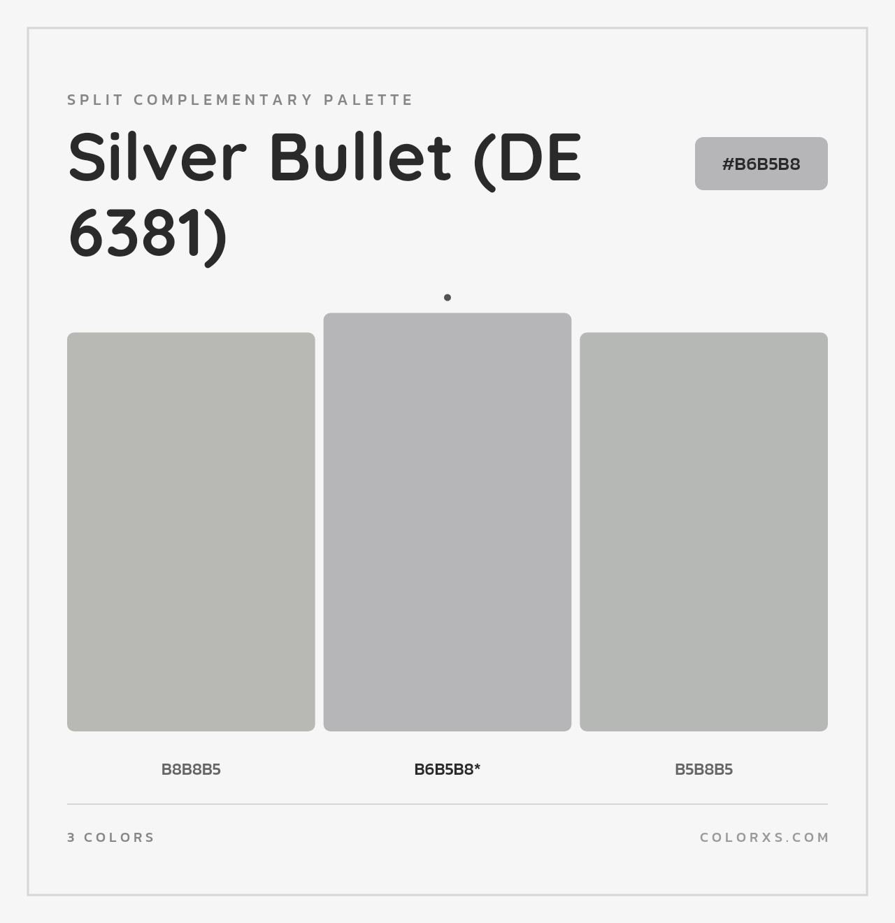 Silver Bullet (DE 6381) - Split-Complementary Color Palette