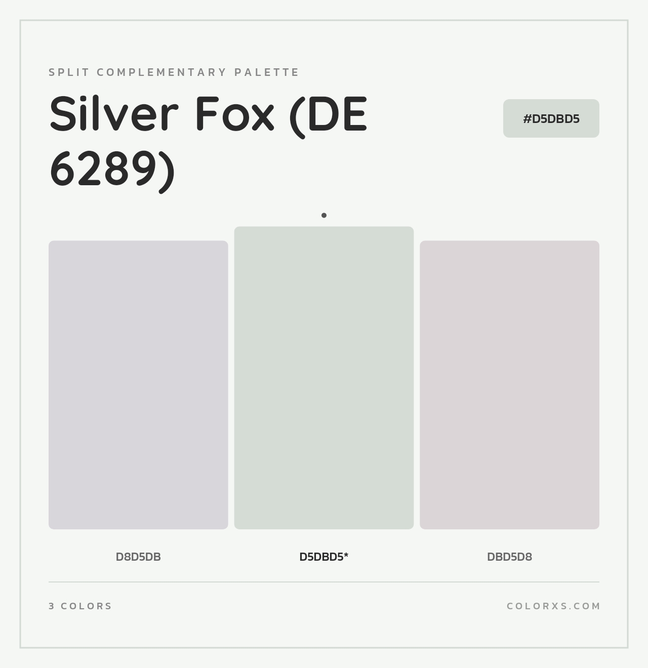Silver Fox (DE 6289) - Split-Complementary Color Palette