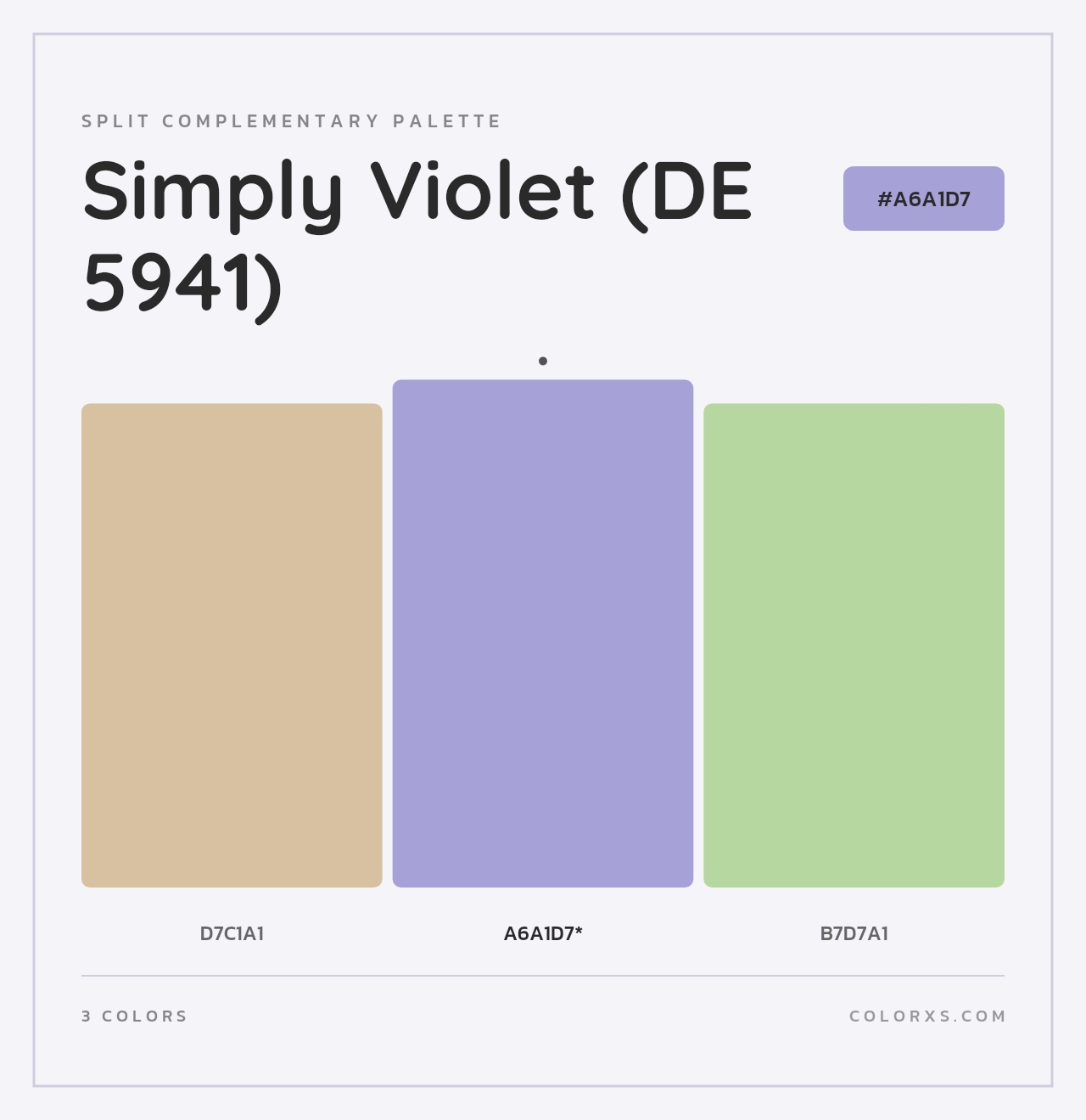 Simply Violet (DE 5941) - Split-Complementary Color Palette