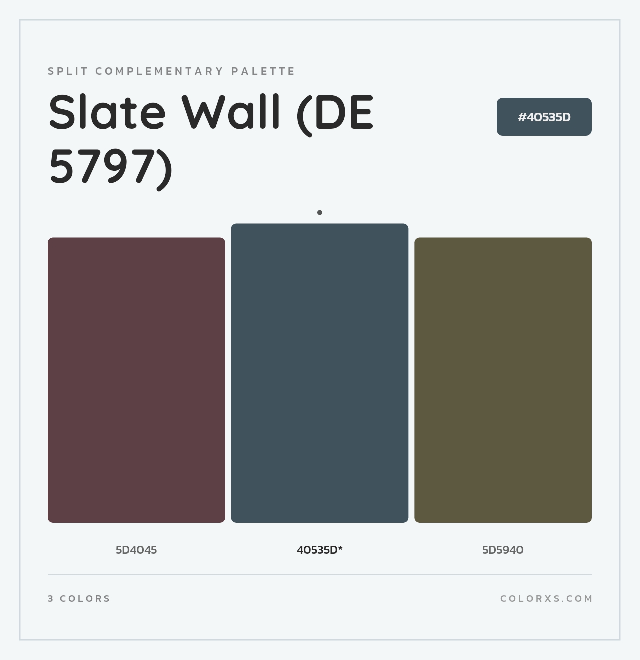Slate Wall (DE 5797) - Split-Complementary Color Palette